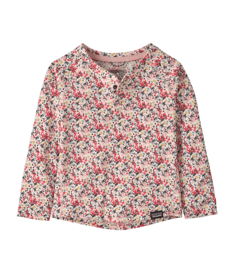 Baby Cap Midweight Henley in Little Isla: Mallow Pink | Patagonia Bend