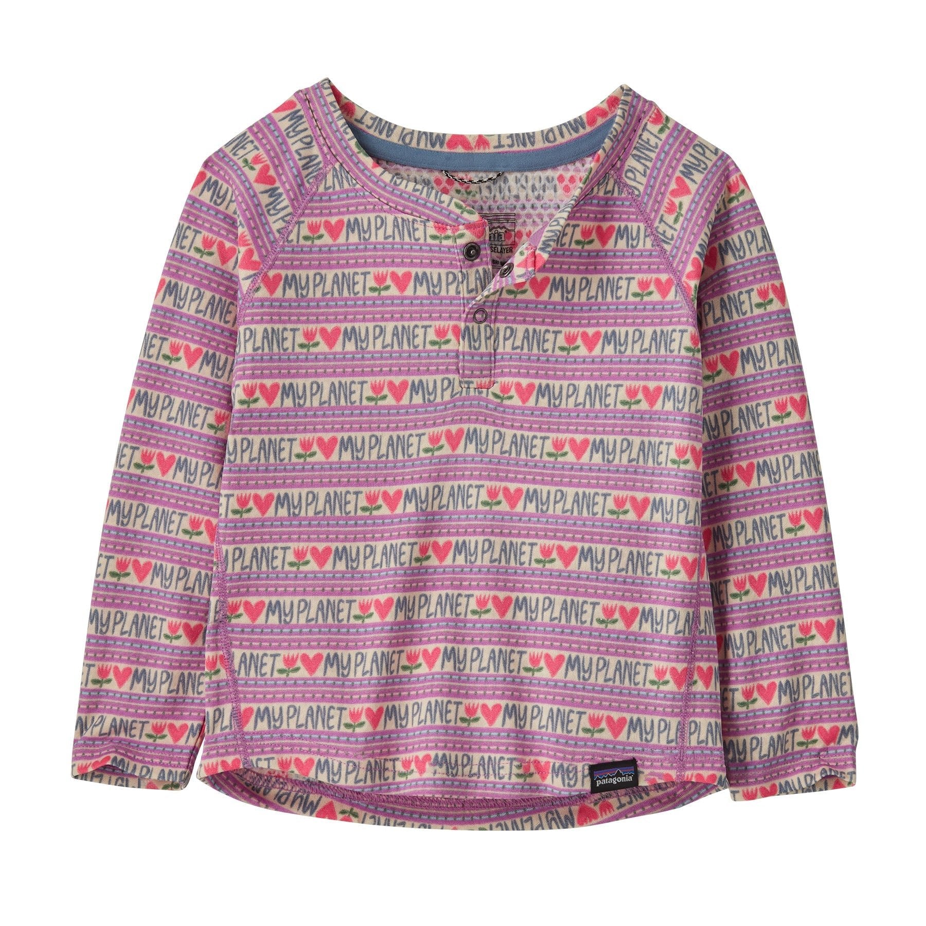 Baby Capilene® Midweight Henley in Planet Hearts: Brisk Purple | Patagonia Bend