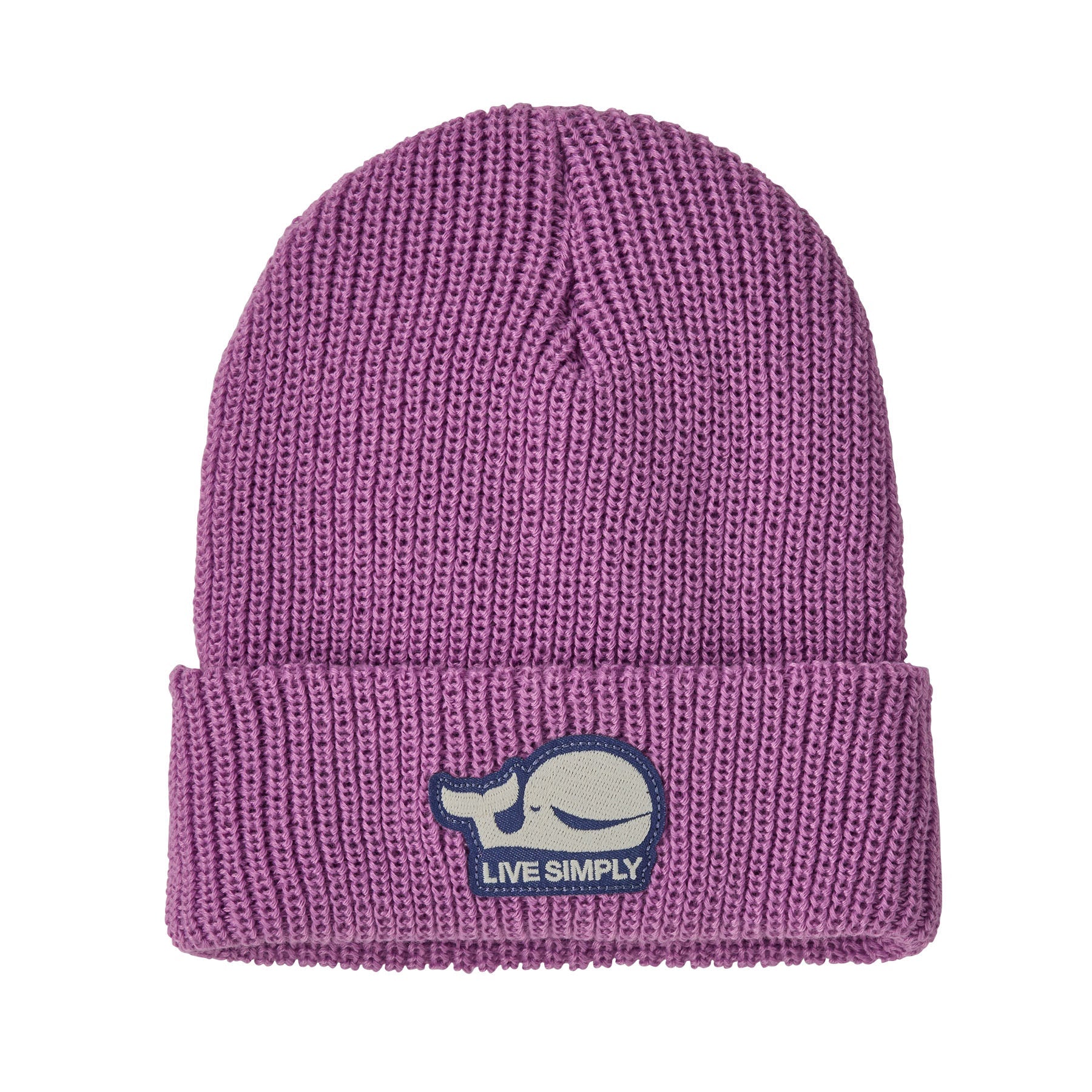 Baby Logo Beanie in Live Simply Whale Patch: Brisk Purple | Patagonia Bend