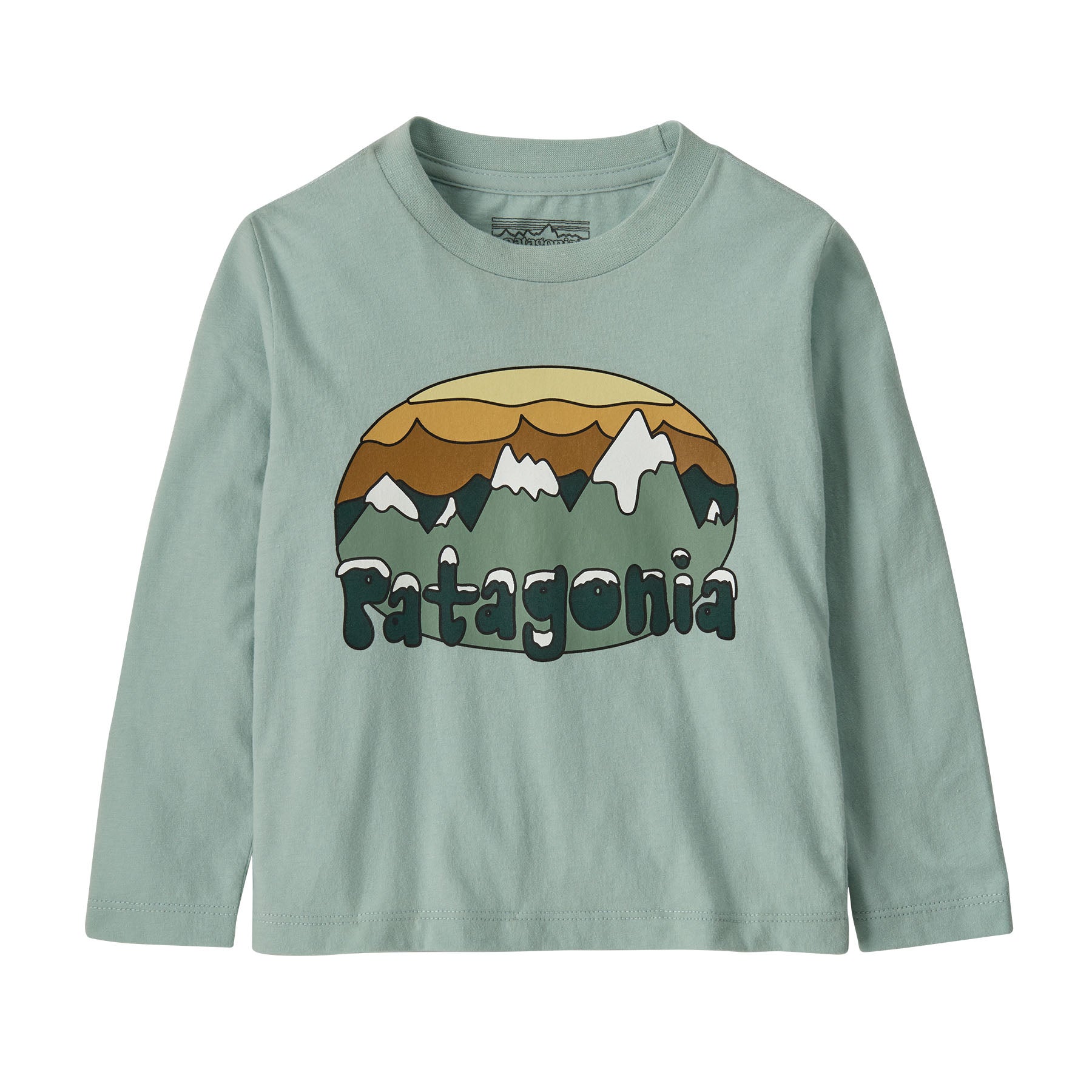 Baby Long - Sleeved Fitz Roy Flurries T-Shirt in Virtually Blue | Patagonia Bend