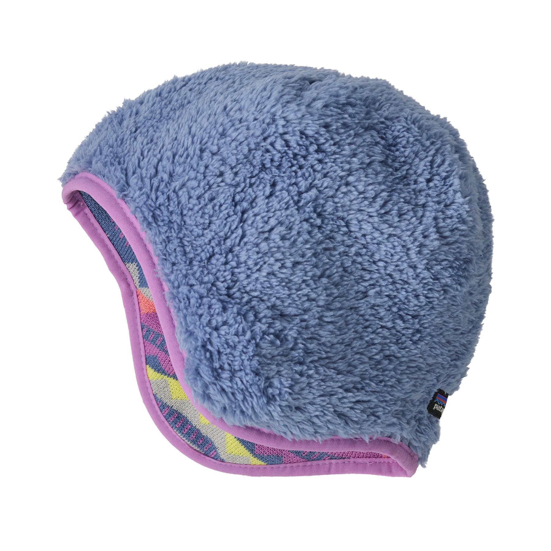 Baby Reversible Beanie in Diamond Stripe: Brisk Purple | Patagonia Bend