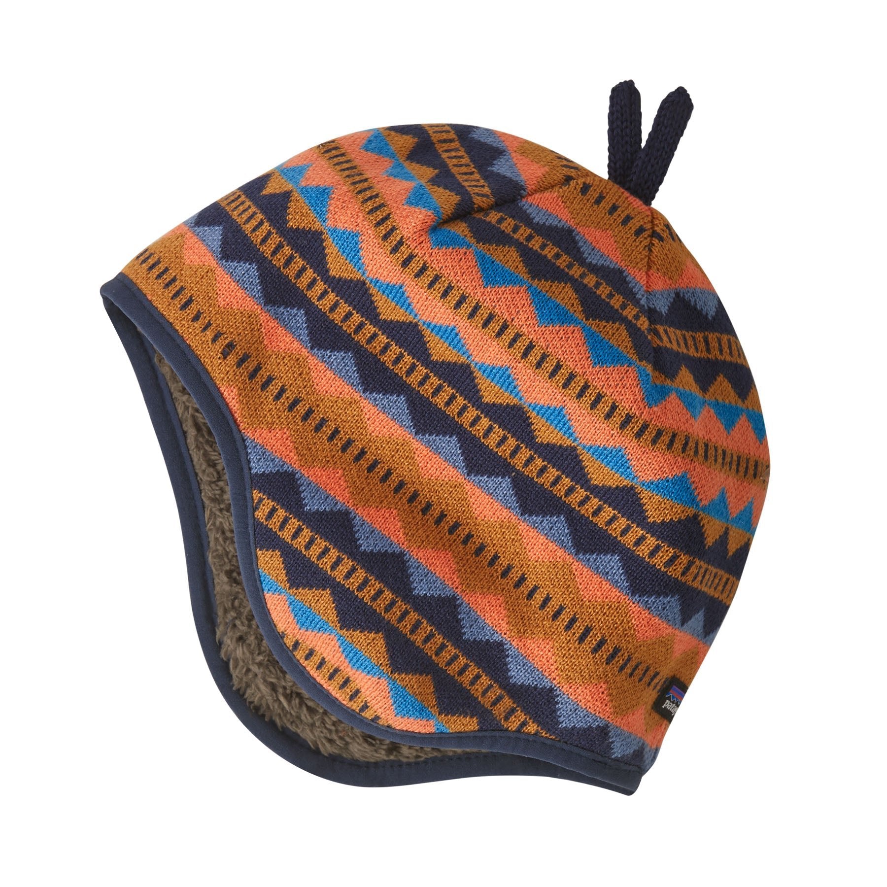 Baby Reversible Beanie in Diamond Stripe: Talon Gold | Patagonia Bend