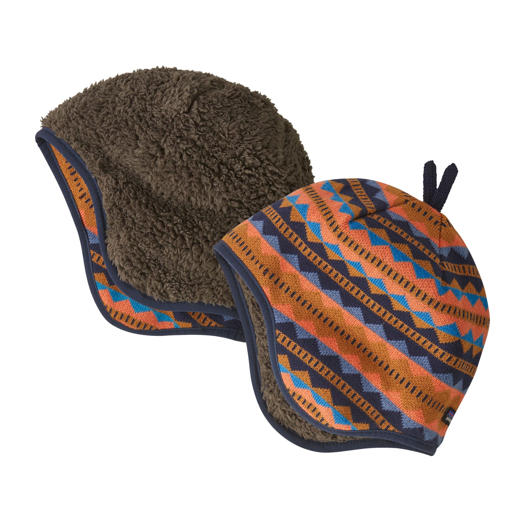 Baby Reversible Beanie in Diamond Stripe: Talon Gold | Patagonia Bend