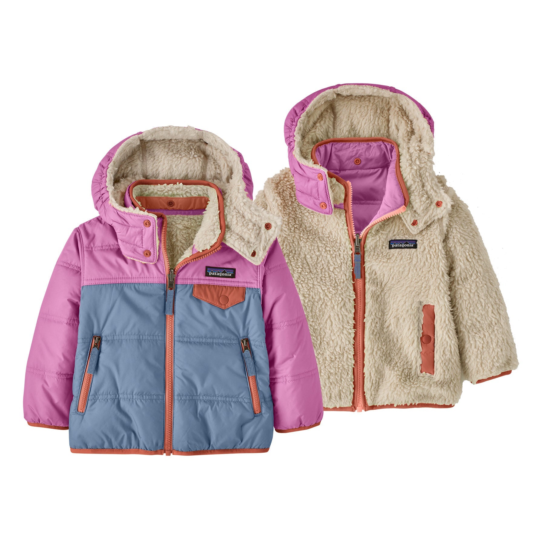 Baby Reversible Tribbles Hoody in Barnacle Blue | Patagonia Bend