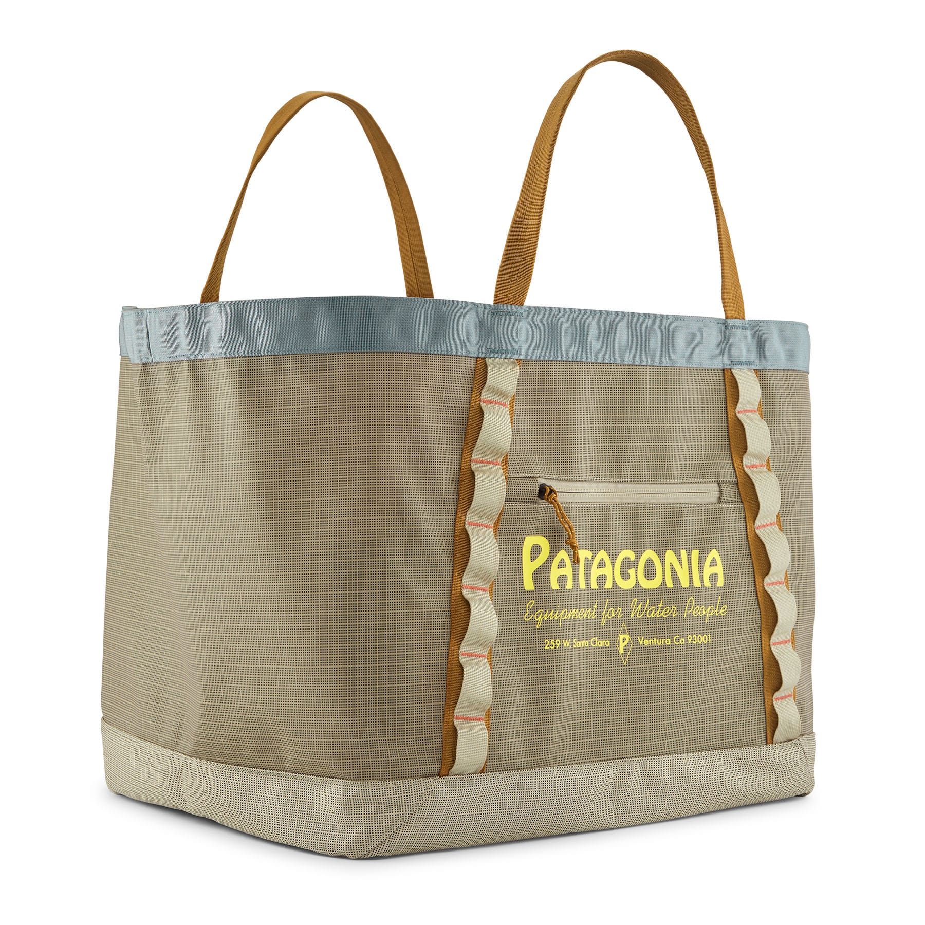 patagonia team bags Patagonia Black Hole Gear Tote Water People Banner: Weathered Stone