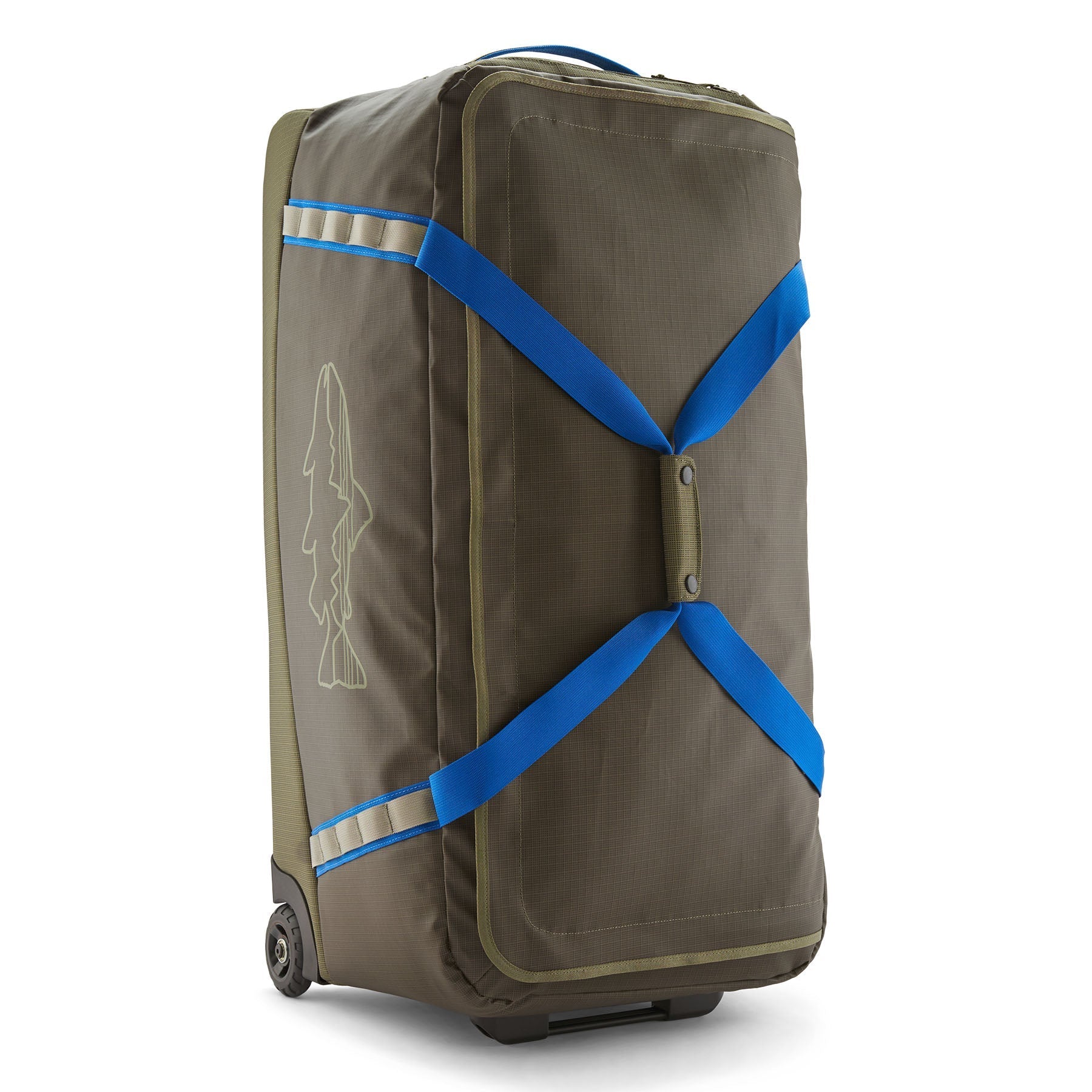 Black Hole Wheeled Duffel 100L in Basin Green w/Fitz Trout | Patagonia Bend