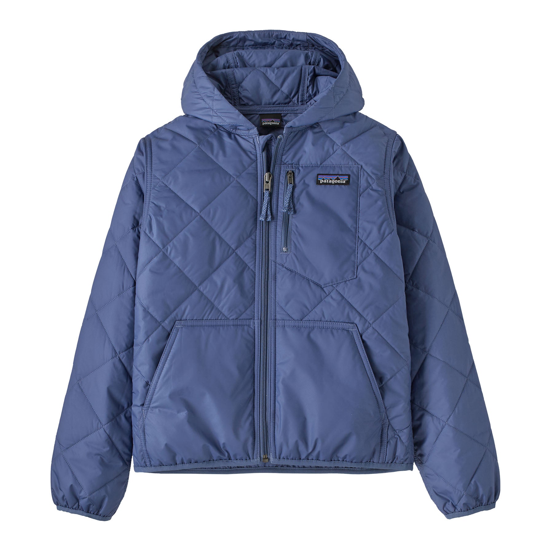 Kid's Diamond Quilted Hoody in Current Blue | Patagonia Bend