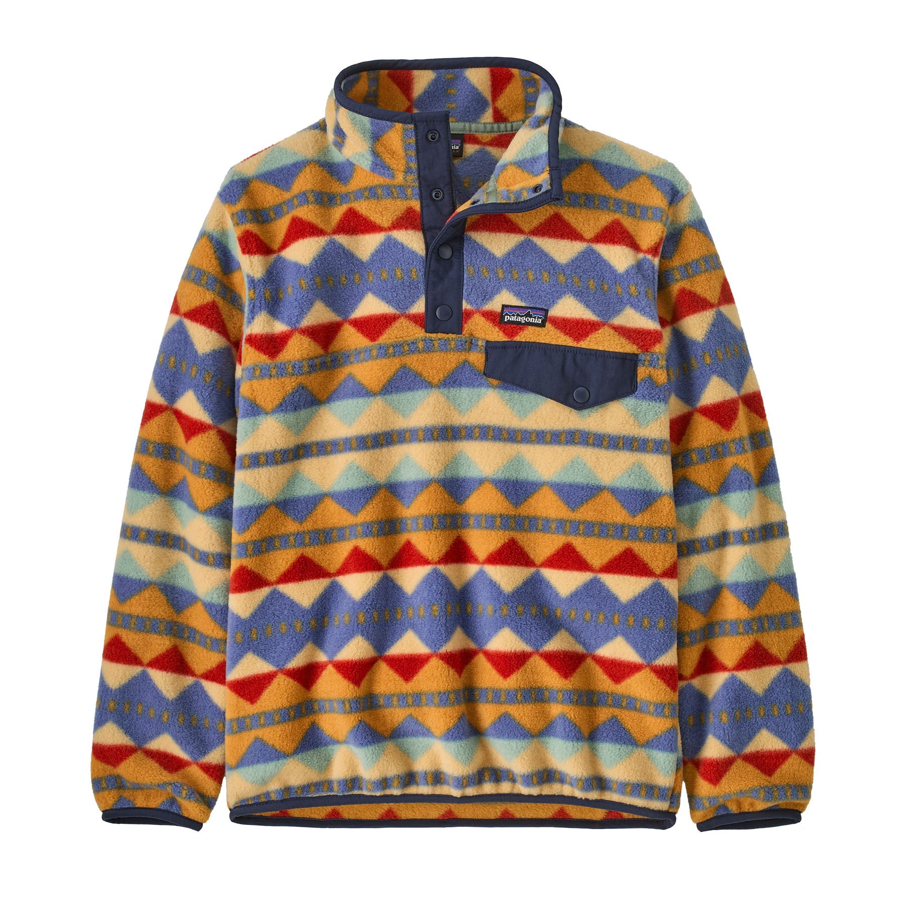 Kid's Lightweight Synchilla Snap - T Pullover in Diamond Stripe: Talon Gold | Patagonia Bend