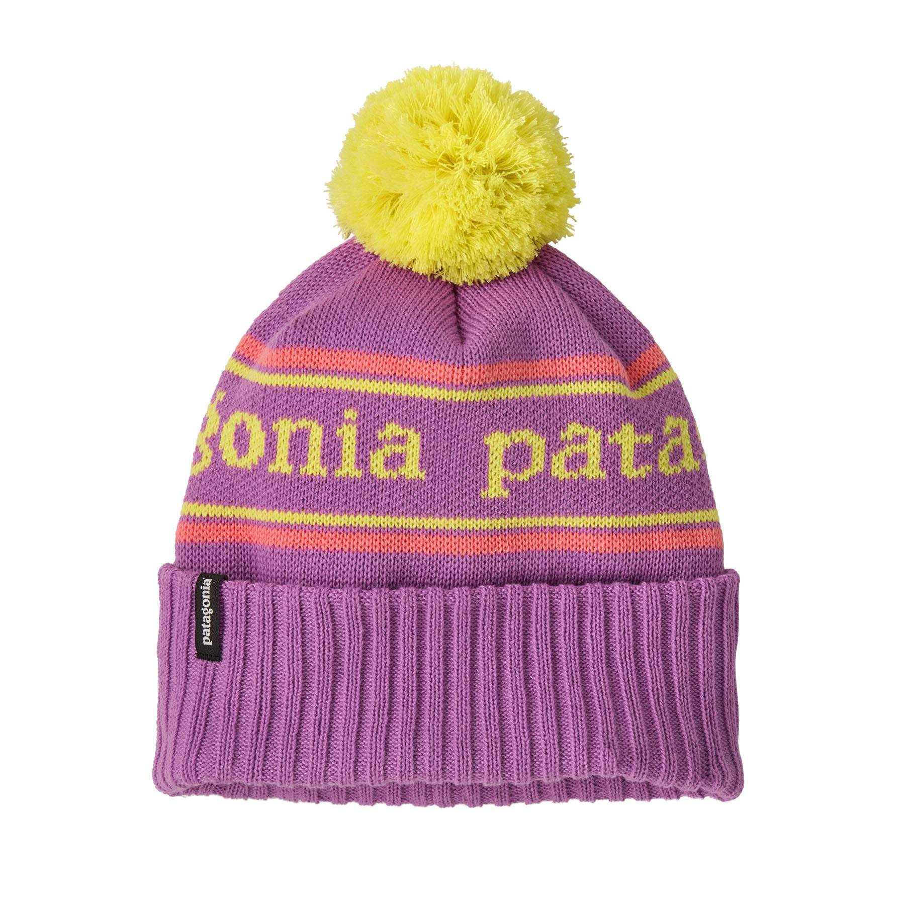 Kid's Powder Town Beanie in Park Stripe: Brisk Purple | Patagonia Bend