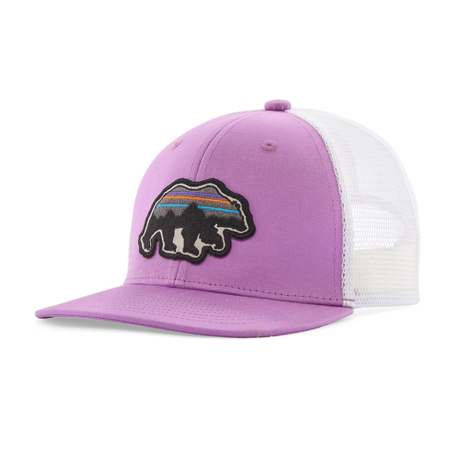 Kid's Trucker Hat in Back for Good Bear: Brisk Purple | Patagonia Bend