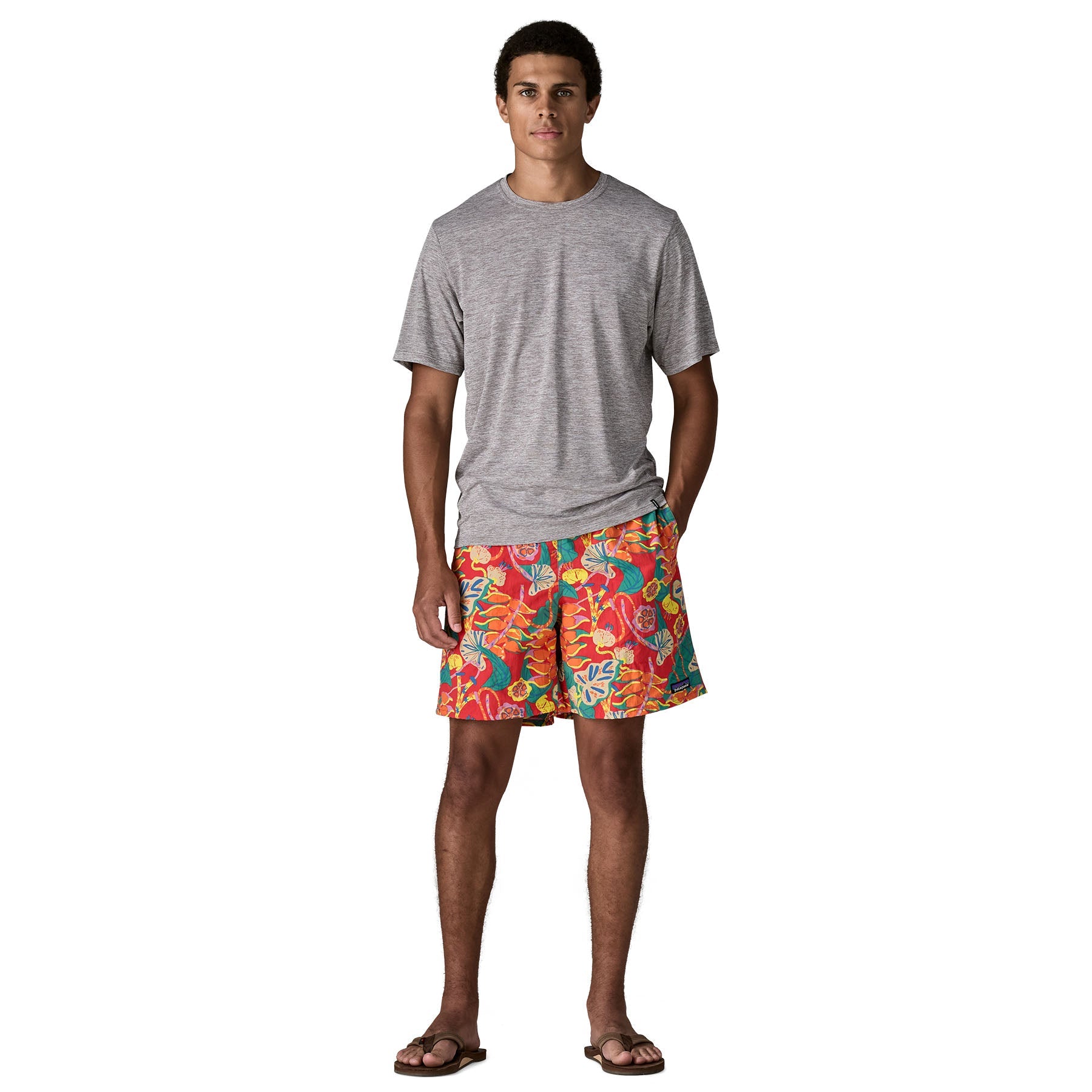 Men's Baggies™ Longs - 7 in. in Tropiclimb: Hot Ember | Patagonia Bend