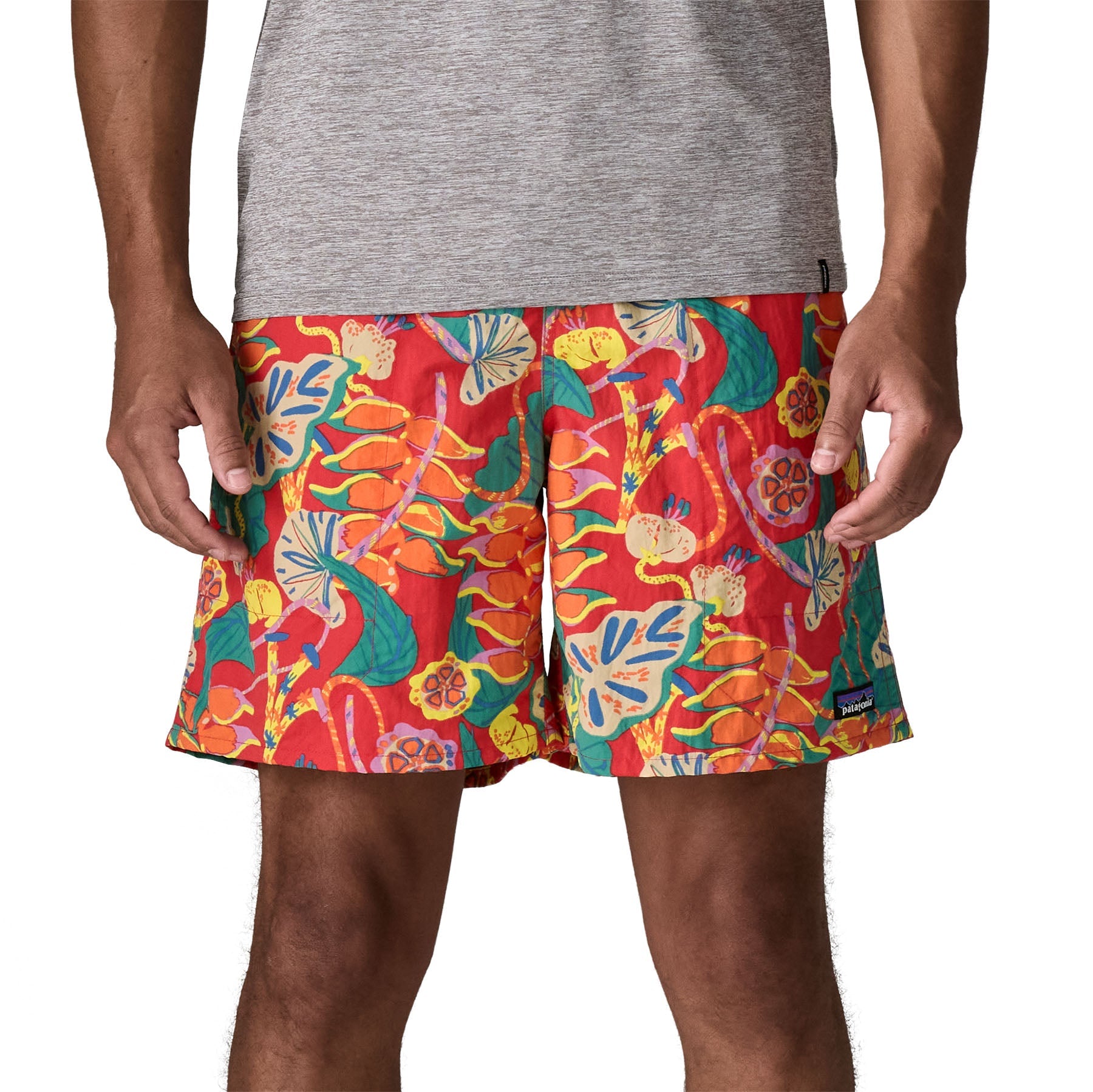 Men's Baggies™ Longs - 7 in. in Tropiclimb: Hot Ember | Patagonia Bend
