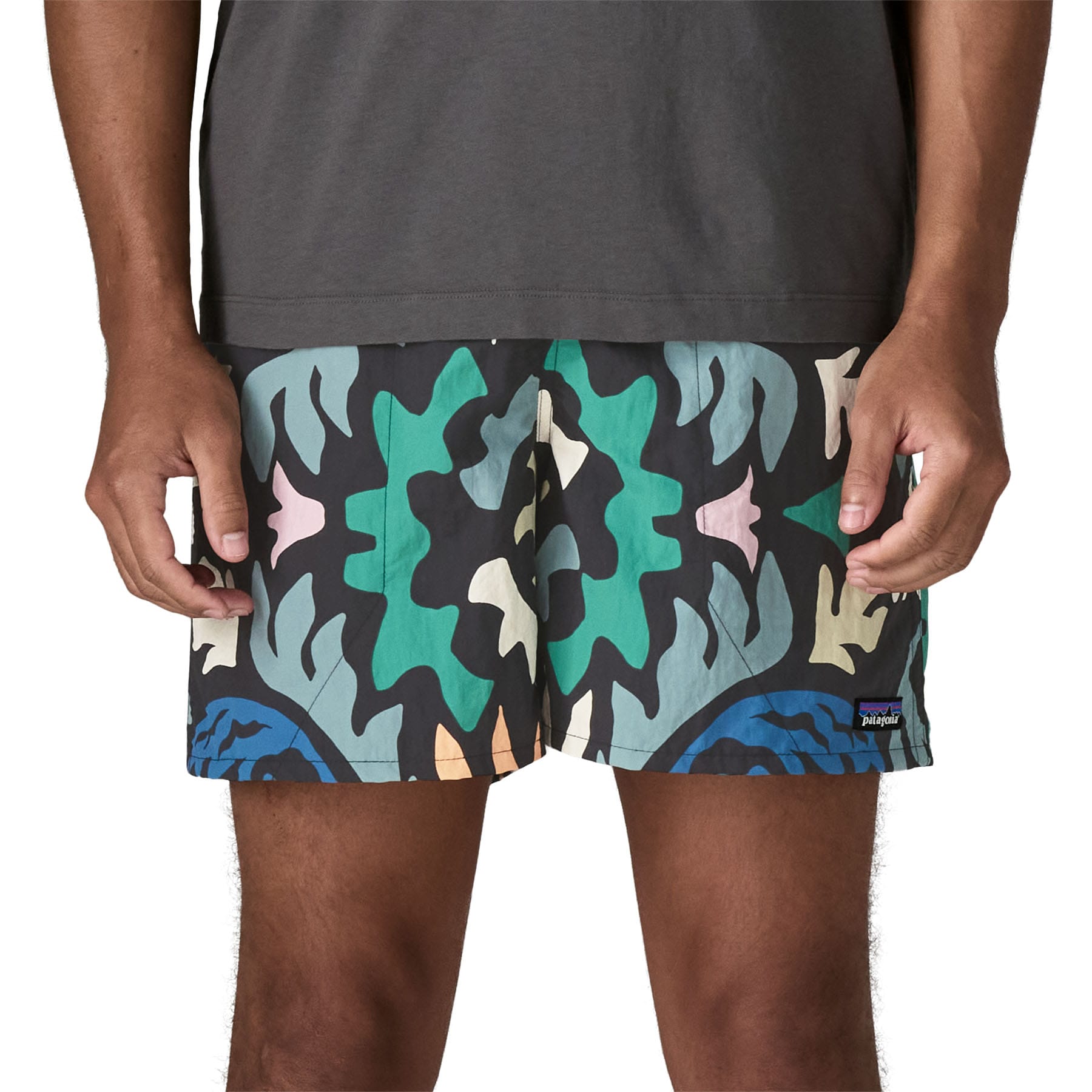 Men's Baggies Shorts - 5 in. in Kaleido: Black | Patagonia Bend