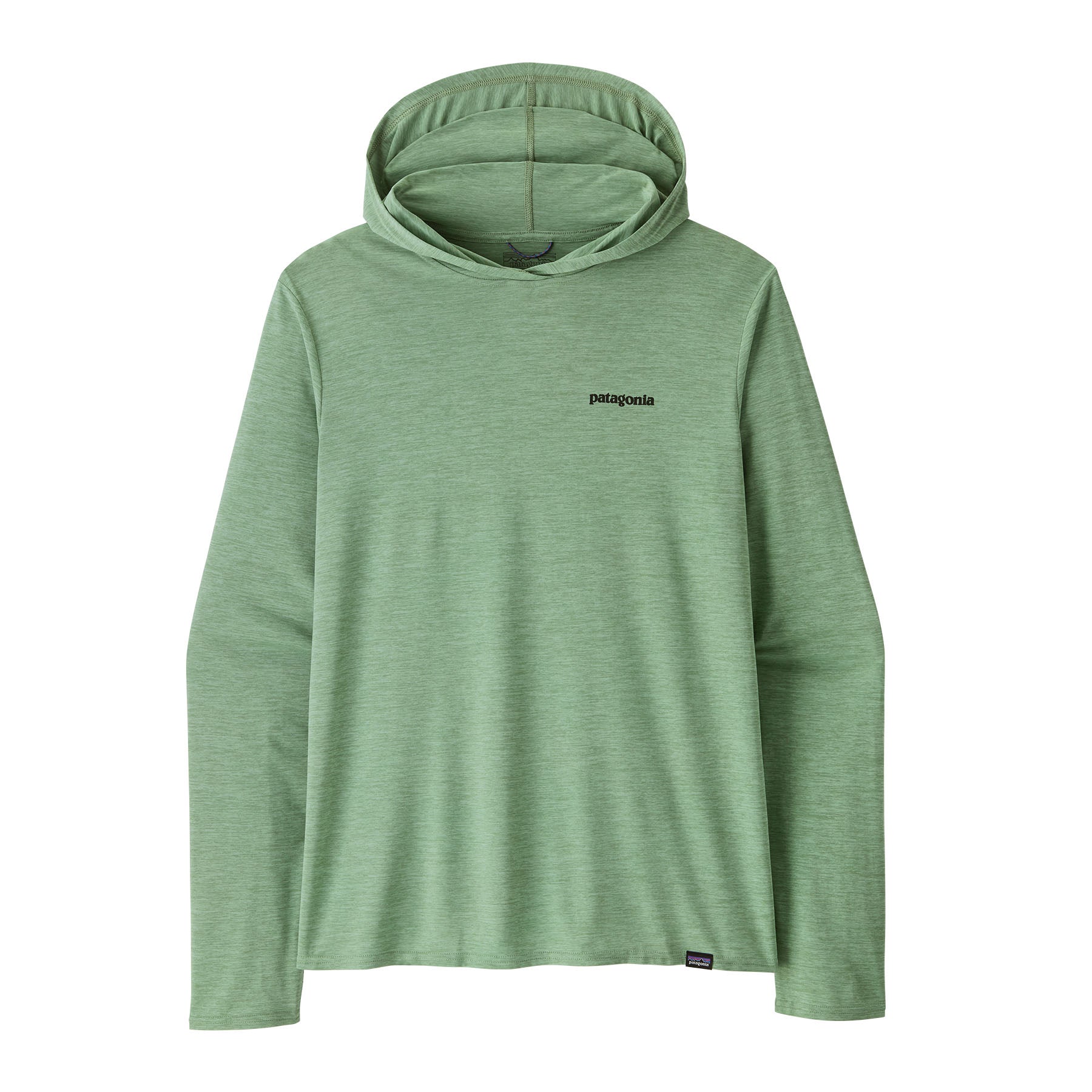 Men's Capilene Cool Daily Graphic Hoody in Fitz Roy Trout: Ellwood Green X - Dye | Patagonia Bend