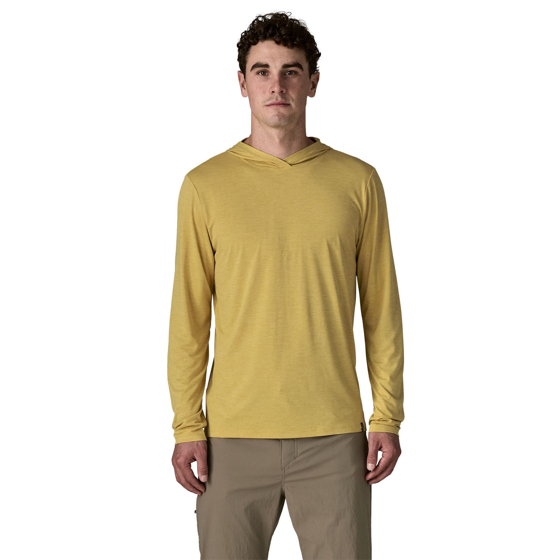 Men's Capilene® Cool Daily Hoody in Limestone Yellow - Light Limestone Yellow X - Dye | Patagonia Bend