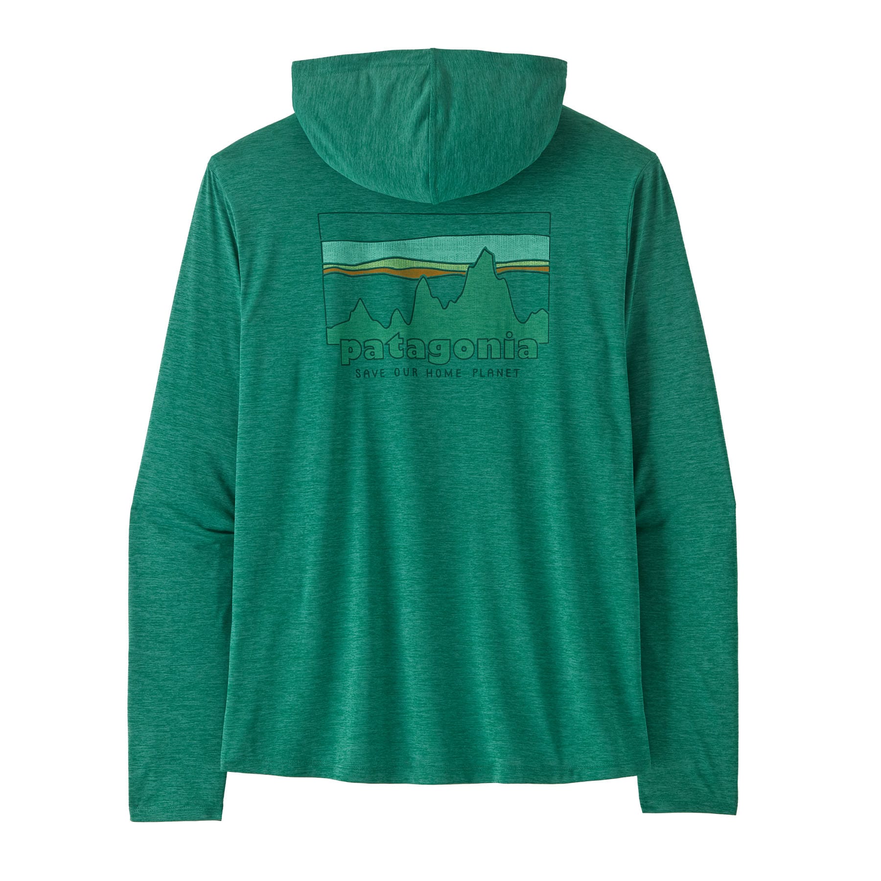 Men's Capilene® Cool Daily Hoody - '73 Skyline in Gem Green - Light Gem Green X - Dye | Patagonia Bend