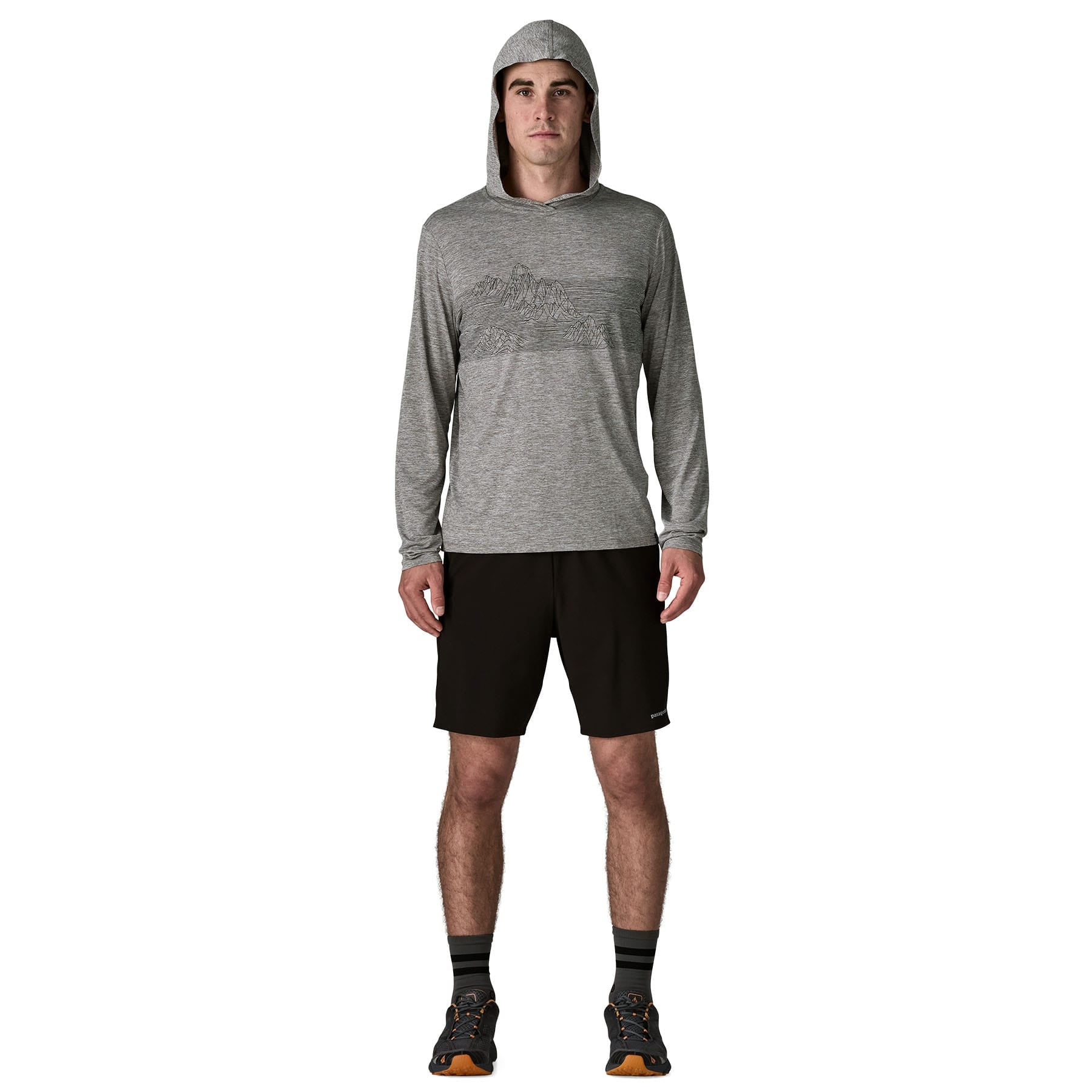 Men's Capilene® Cool Daily Hoody - Strataspire Stripe in Feather Grey | Patagonia Bend