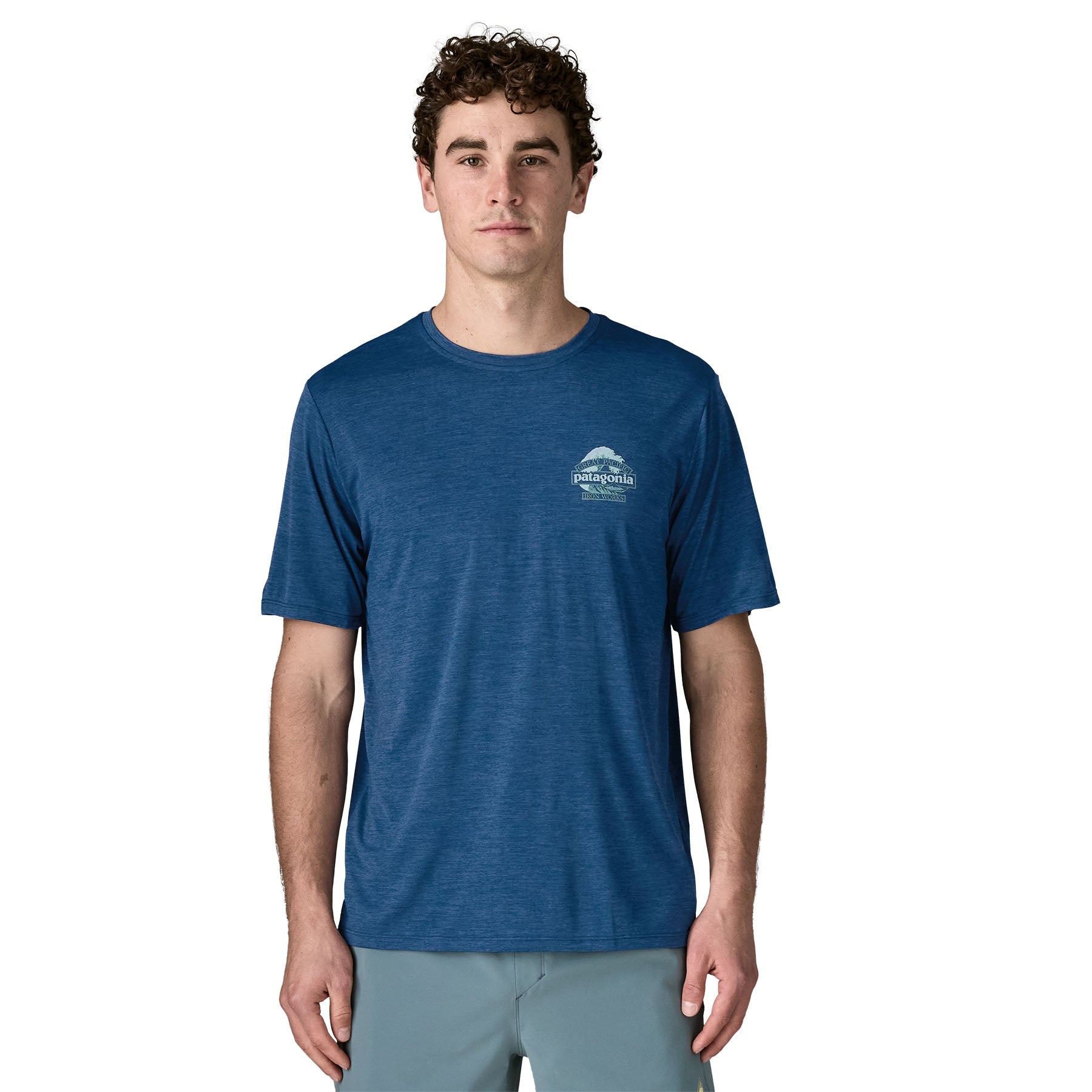 Men's Capilene® Cool Daily Shirt - Great Waves in Clement Blue - Light Clement Blue X - Dye | Patagonia Bend