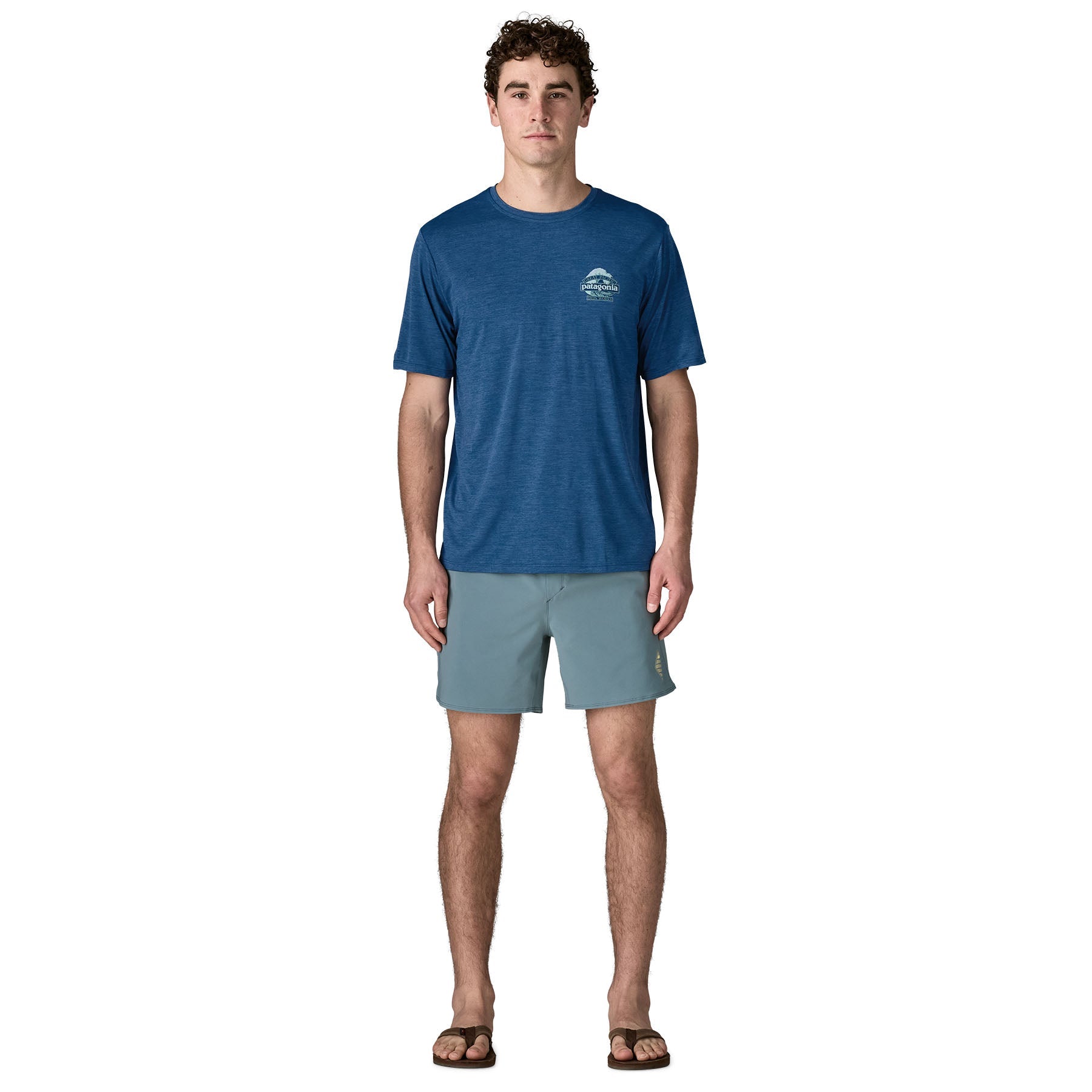 Men's Capilene® Cool Daily Shirt - Great Waves in Clement Blue - Light Clement Blue X - Dye | Patagonia Bend