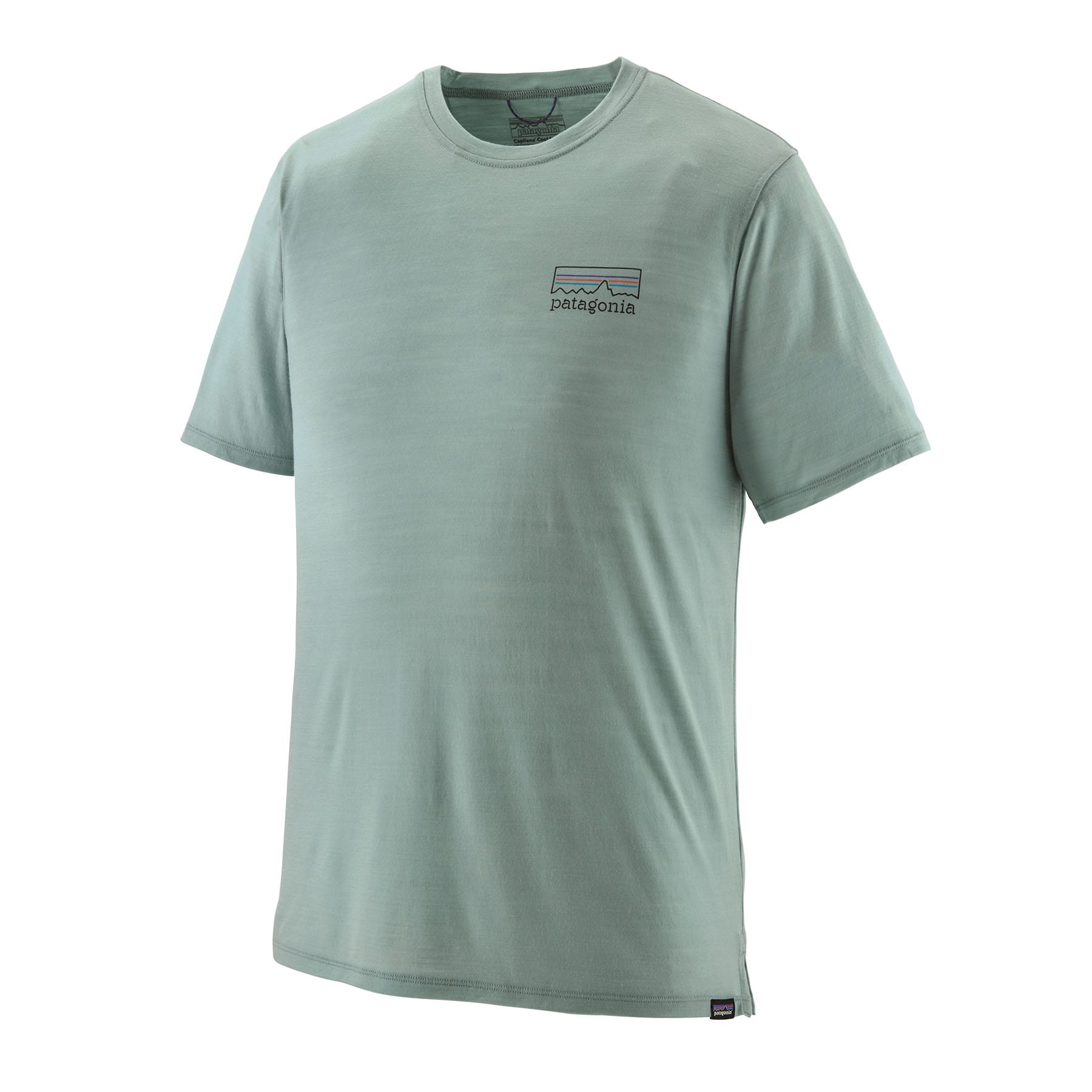 Men's Capilene® Cool Merino Blend Graphic Shirt in Fitz Roy Strata: Thermal Blue | Patagonia Bend