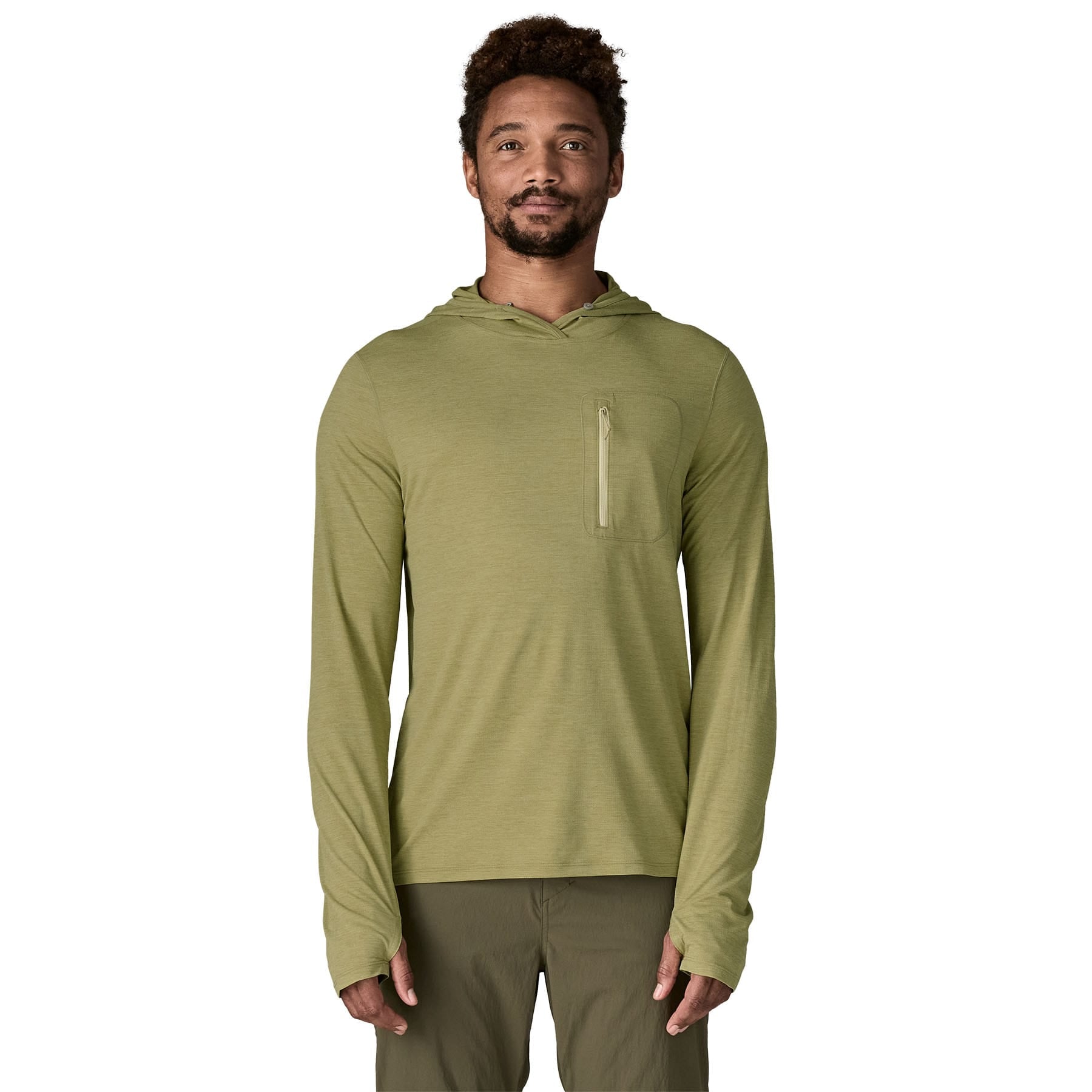 Men's Capilene® Cool Sun Hoody in Gumtree Green - Light Gumtree Green X - Dye | Patagonia Bend