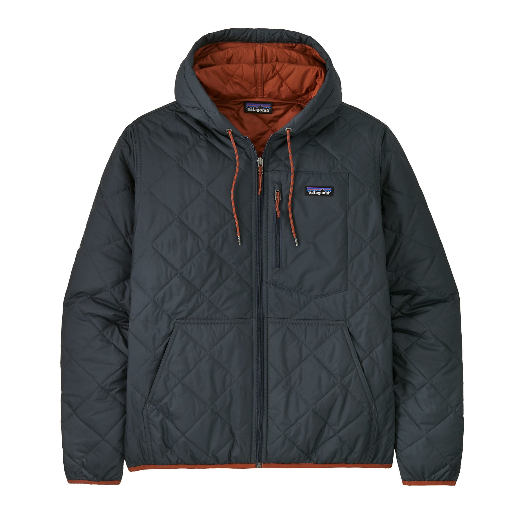 Men's Diamond Quilted Bomber Hoody in Smolder Blue | Patagonia Bend