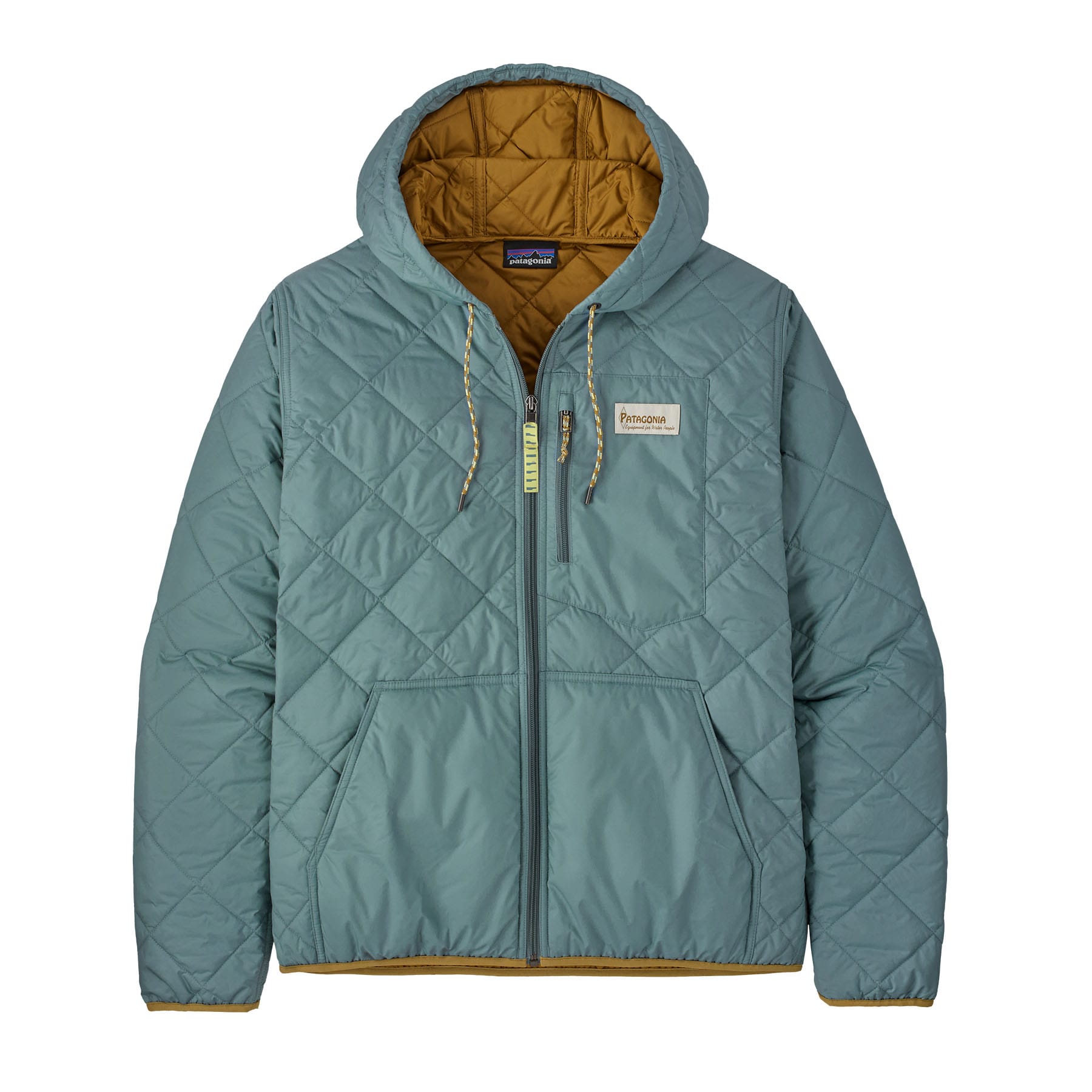 Men's Diamond Quilted Bomber Hoody in Blue Sage | Patagonia Bend