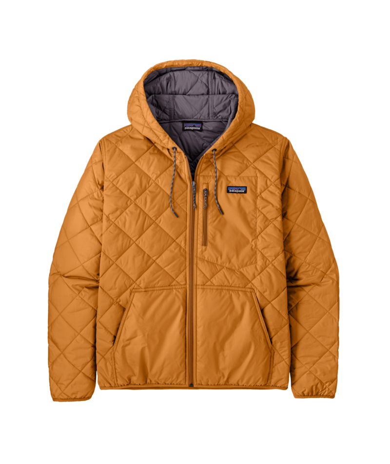 Men's Diamond Quilted Bomber Hoody in Cinnamon Brown | Patagonia Bend