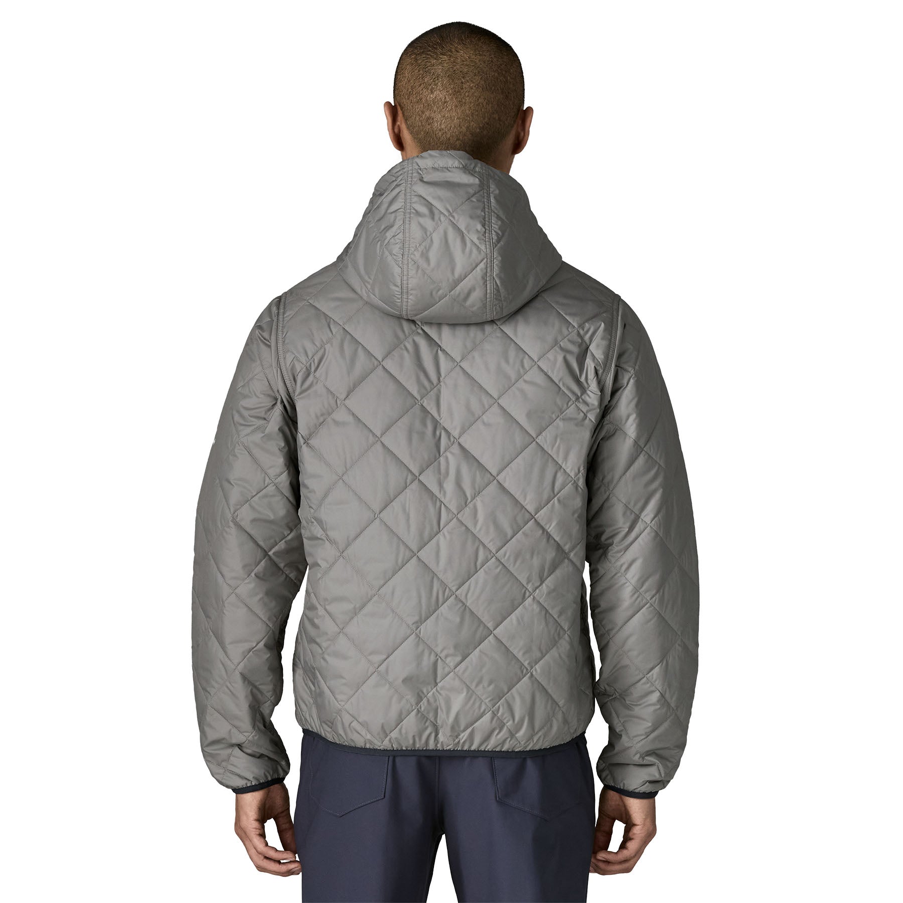 Men's Diamond Quilted Bomber Hoody in Forever Grey | Patagonia Bend