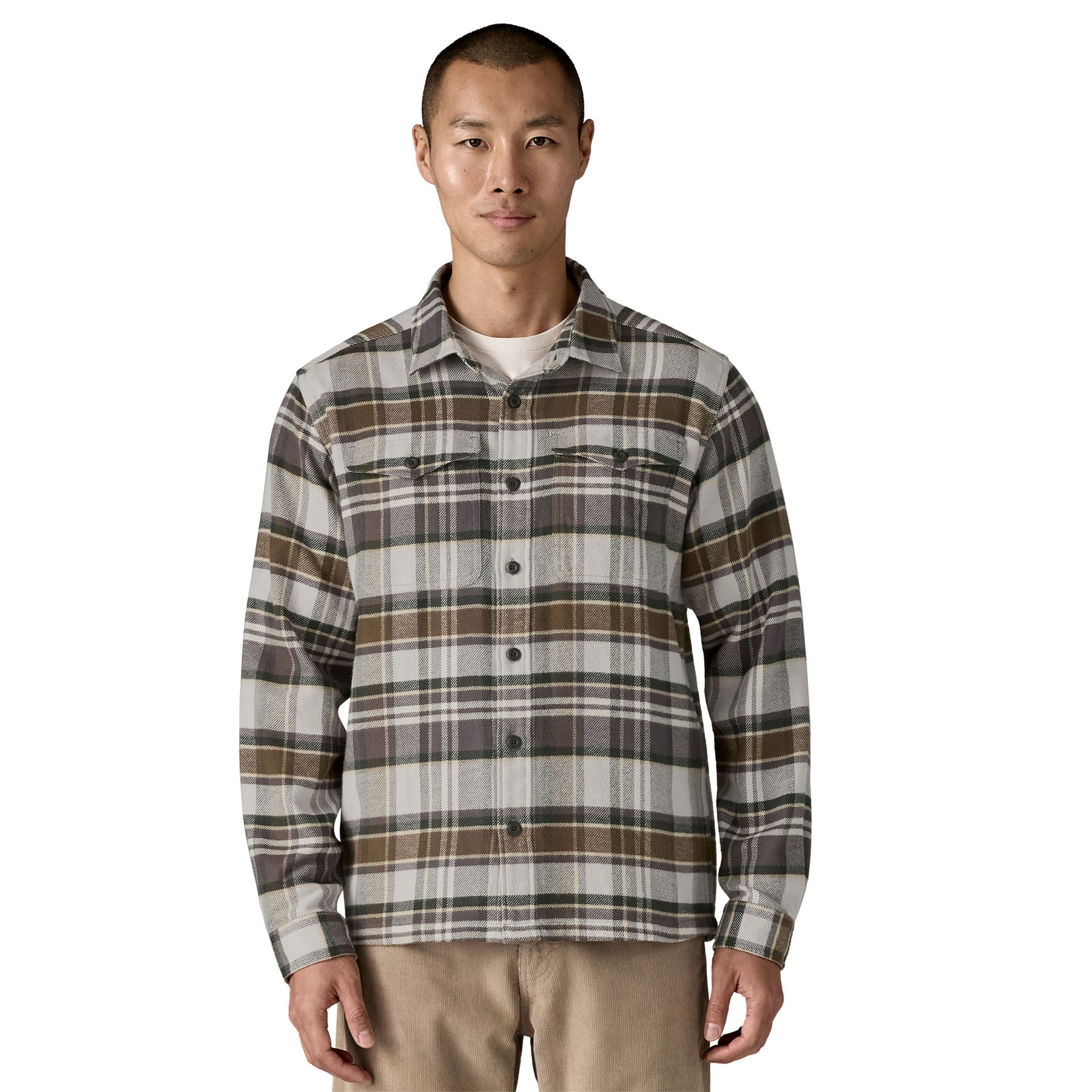 Men's Fjord Flannel Shirt in Blizzard: Salt Grey | Patagonia Bend