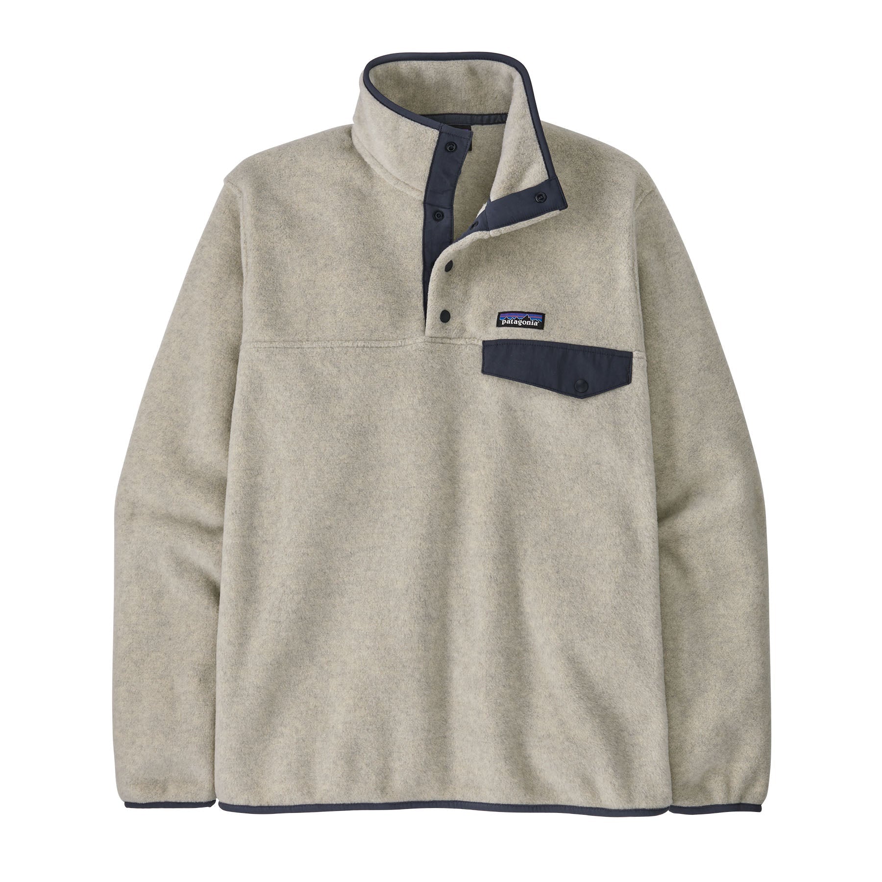 Men's Lightweight Synch Snap - T Pullover in Oatmeal Heather w/New Navy | Patagonia Bend
