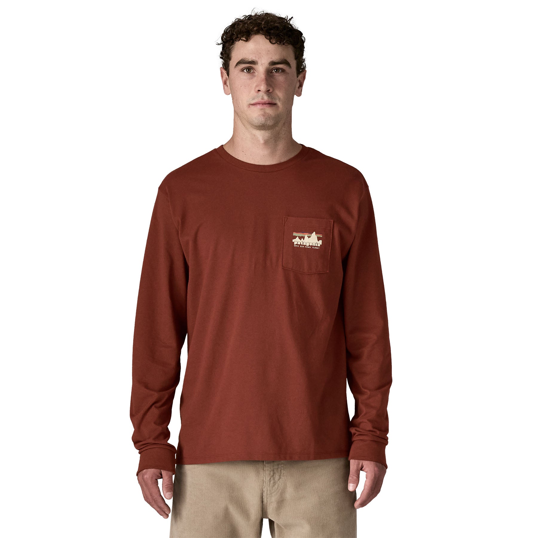 Men's Long - Sleeved '73 Skyline Pocket Responsibili - Tee in DRIED VANILLA | Patagonia Bend