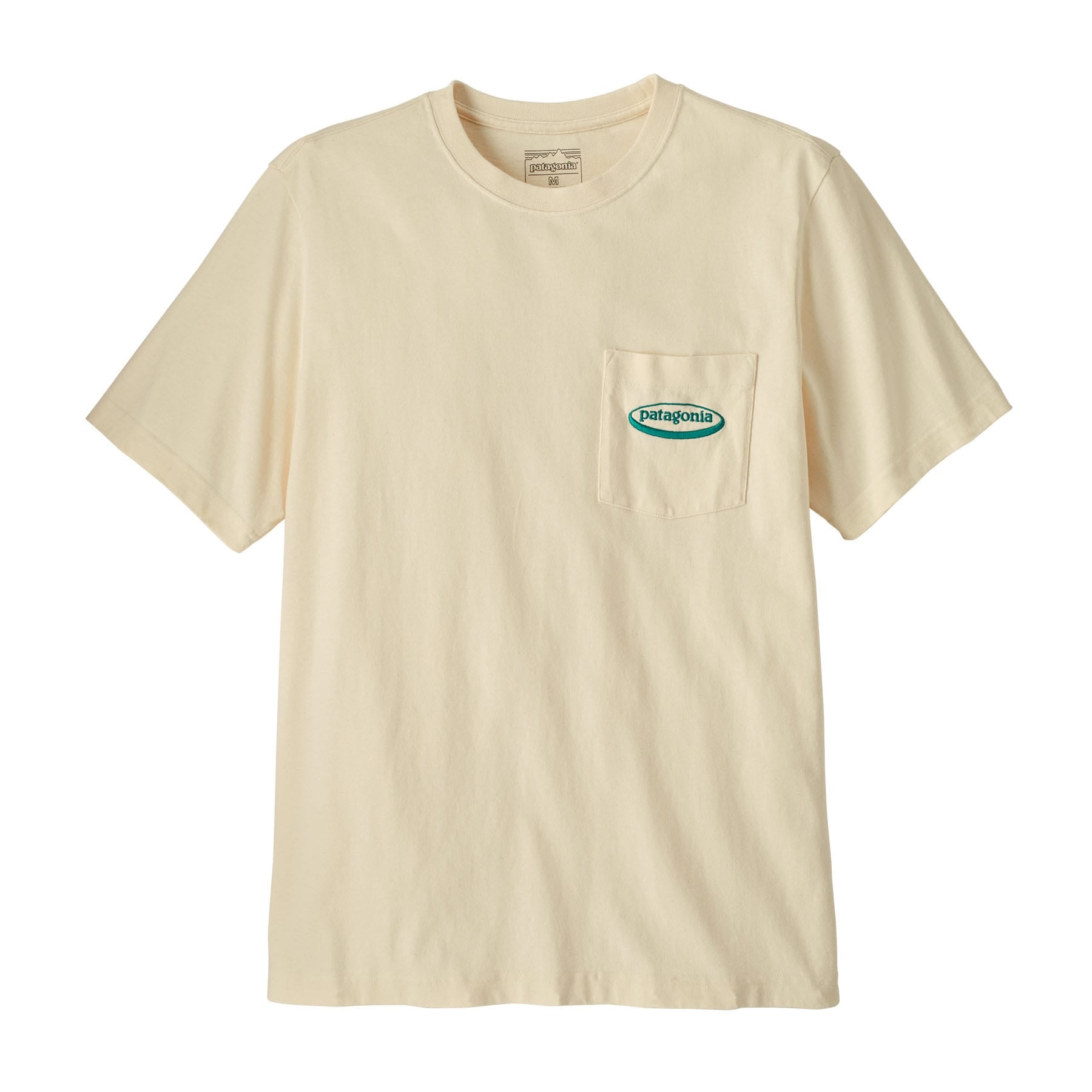 Men's Midweight '95 Oval Logo Pocket Tee in Undyed Natural | Patagonia Bend