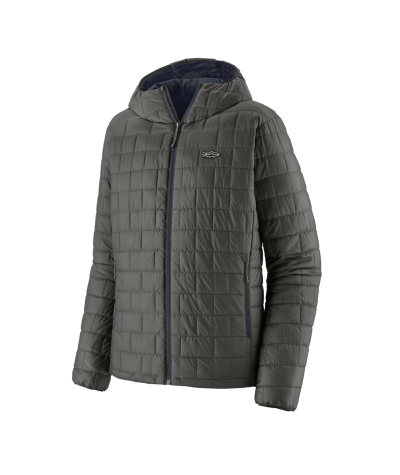 Men's Nano Puff Fitz Roy Trout Hoody in Forge Grey | Patagonia Bend
