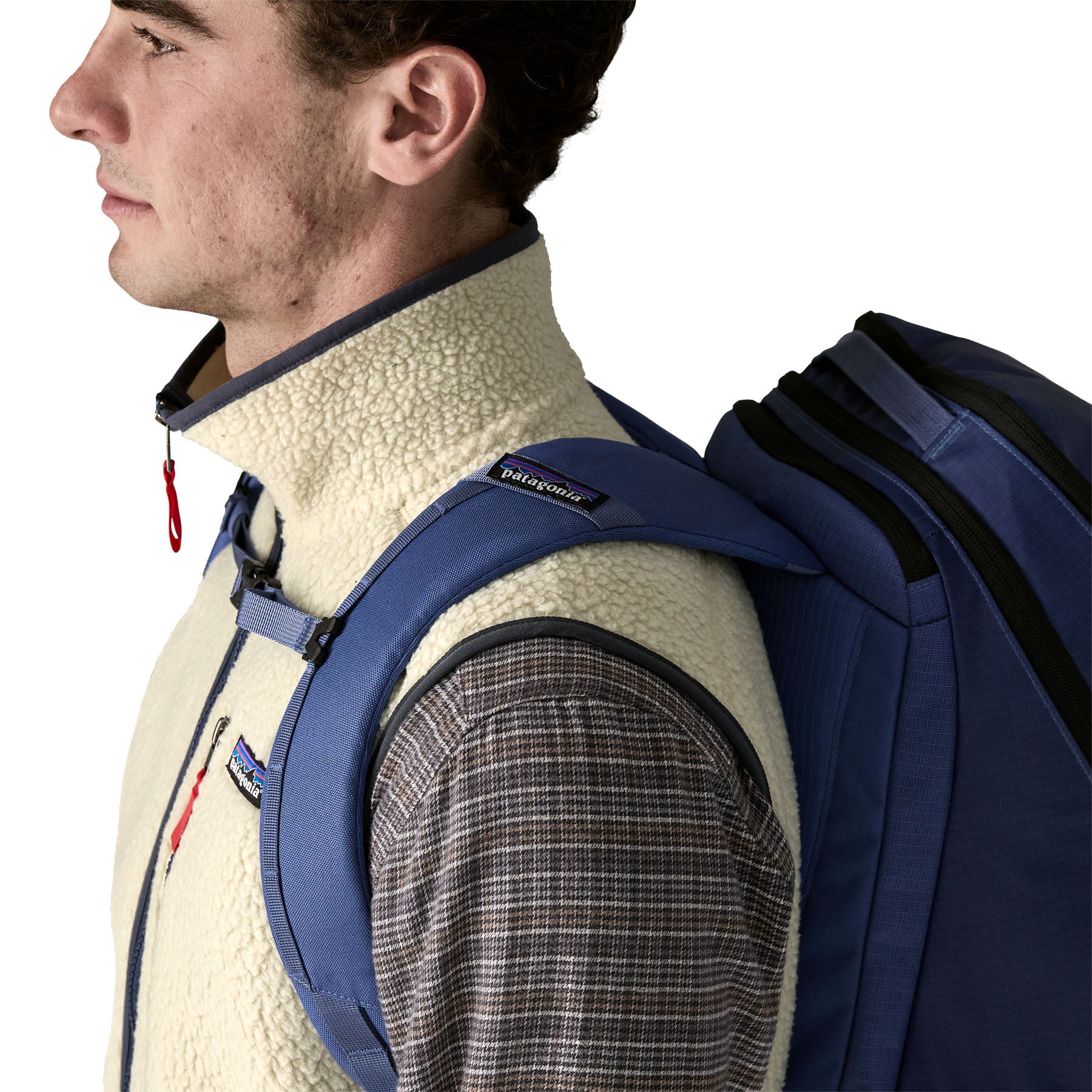 Men's Retro Pile Vest in Pelican w/Smolder Blue | Patagonia Bend
