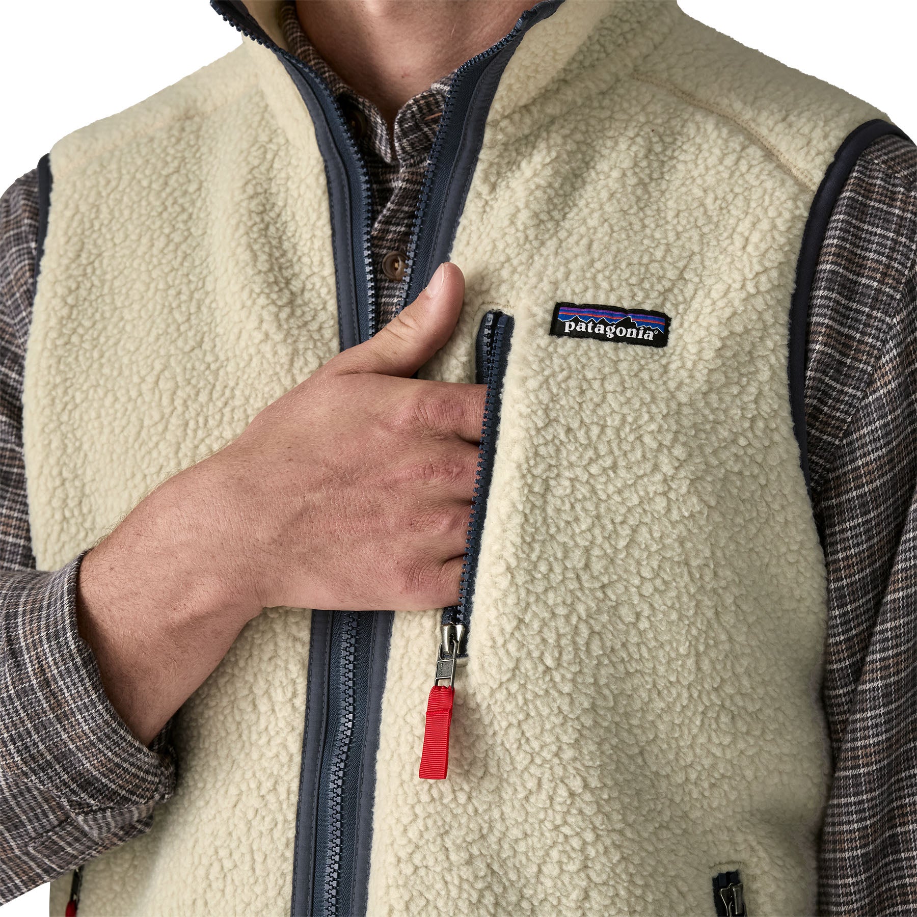 Men's Retro Pile Vest in Pelican w/Smolder Blue | Patagonia Bend