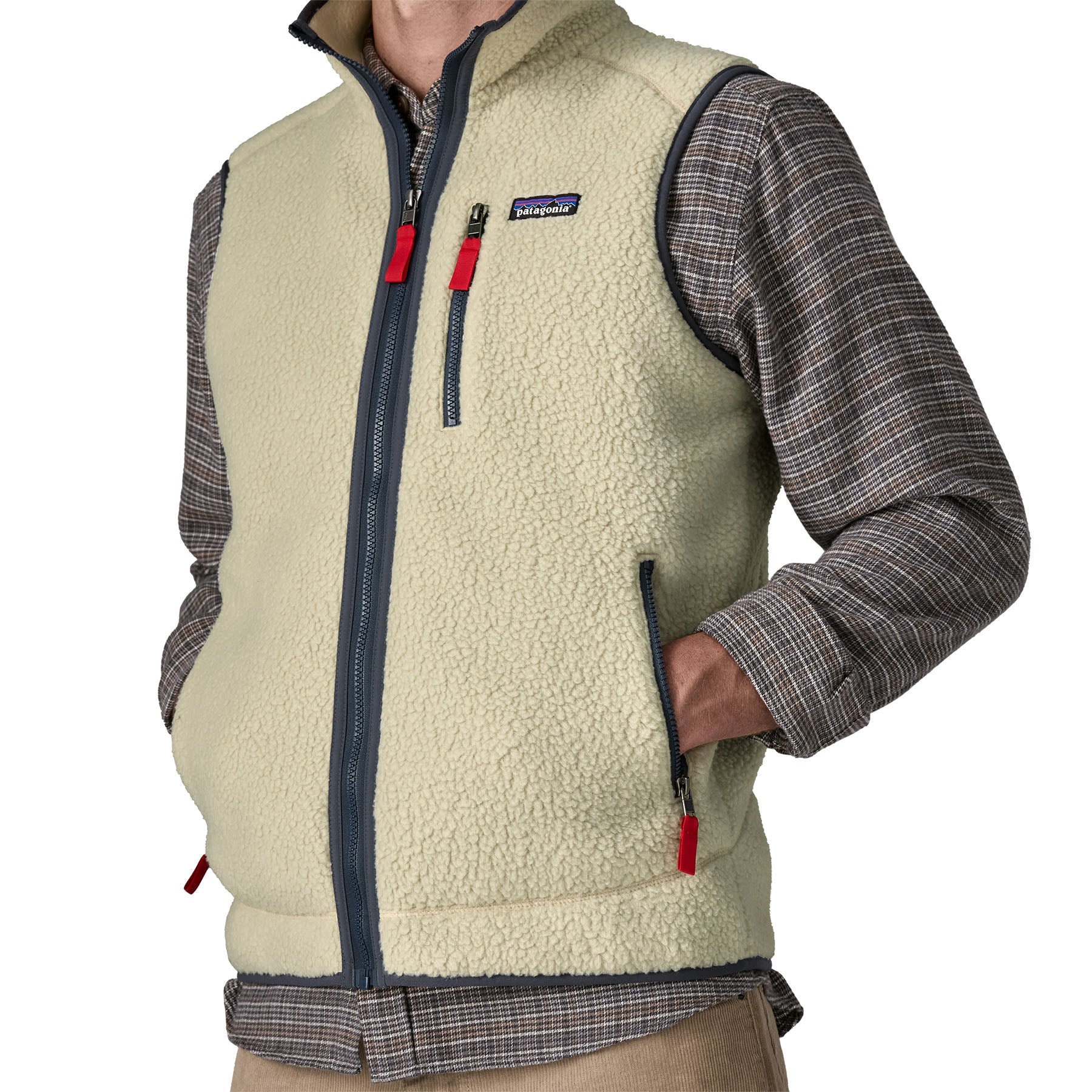 Men's Retro Pile Vest in Pelican w/Smolder Blue | Patagonia Bend