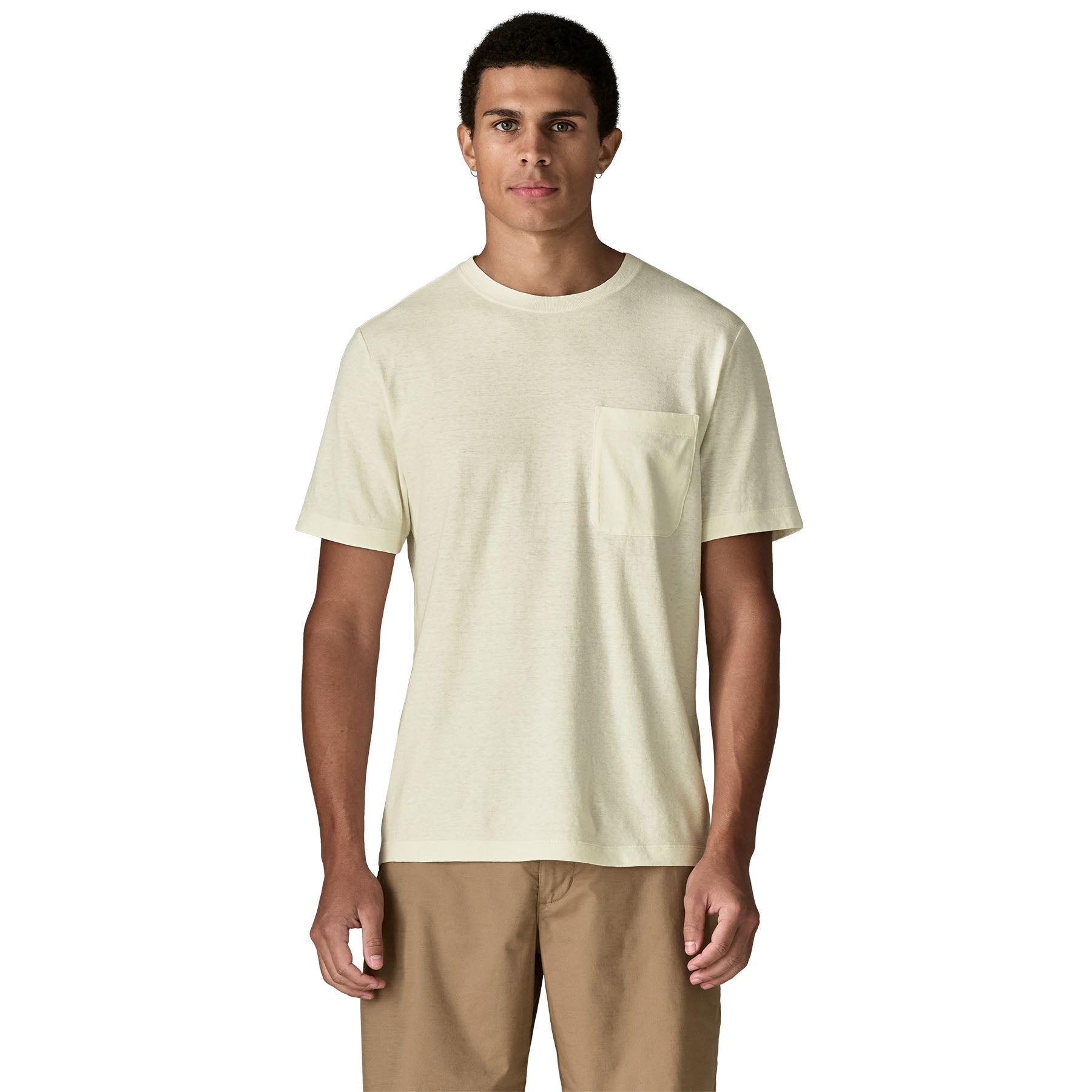 Men's Trail Harbor Pocket Tee in Steps: Limestone Yellow | Patagonia Bend