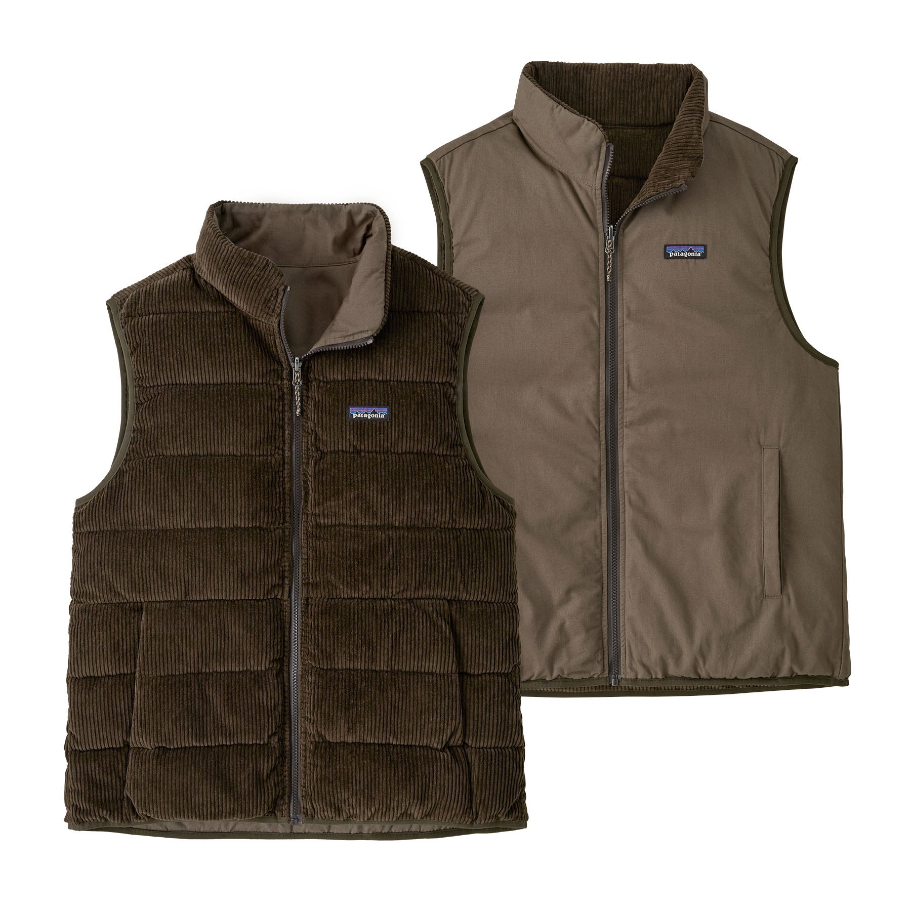 Reversible Cotton Down Vest in Marlow Brown | Patagonia Bend