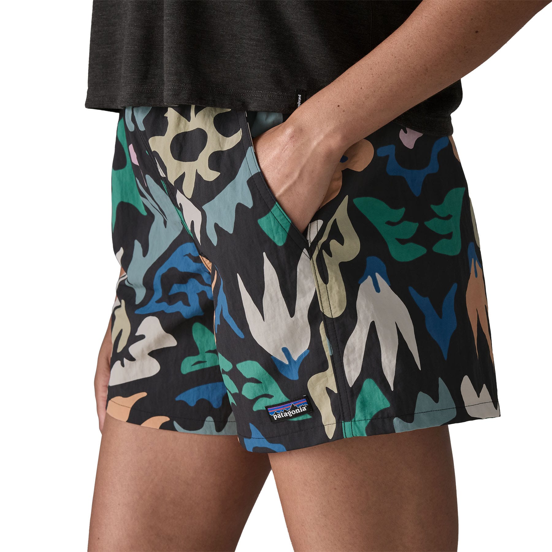 Women's Baggies Shorts - 5 in. in Kaleido: Black | Patagonia Bend