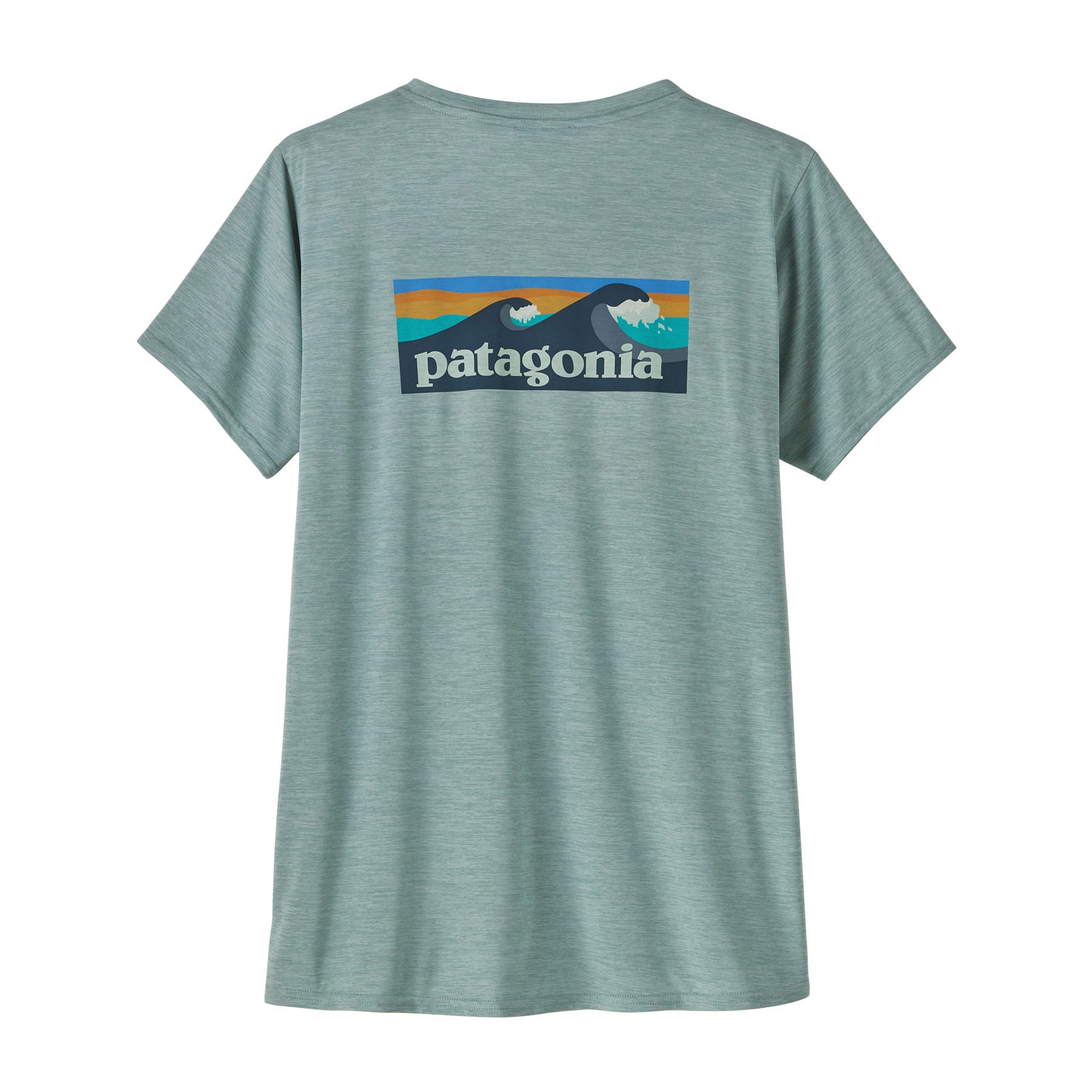 Women's Capilene® Cool Daily Graphic Shirt - Waters in Boardshort Logo: Thermal Blue X - Dye | Patagonia Bend