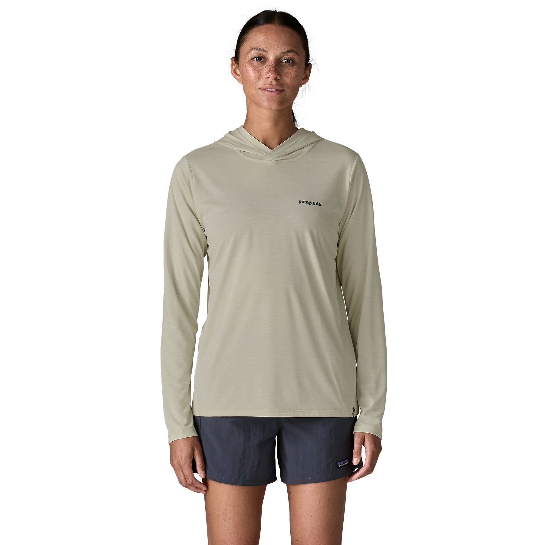 Women's Capilene® Cool Daily Hoody - Boardshort Logo in Dyno White | Patagonia Bend