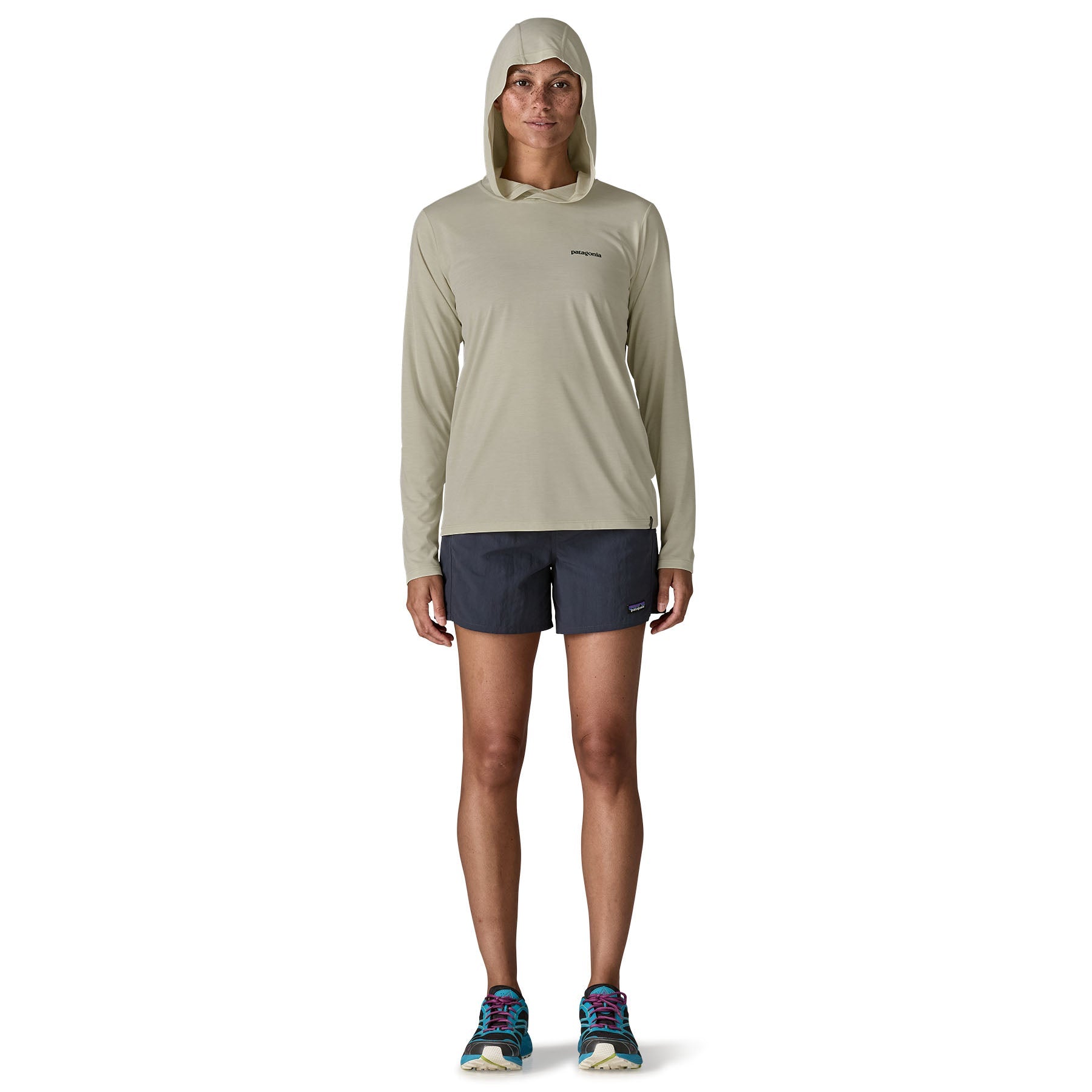 Women's Capilene® Cool Daily Hoody - Boardshort Logo in Dyno White | Patagonia Bend