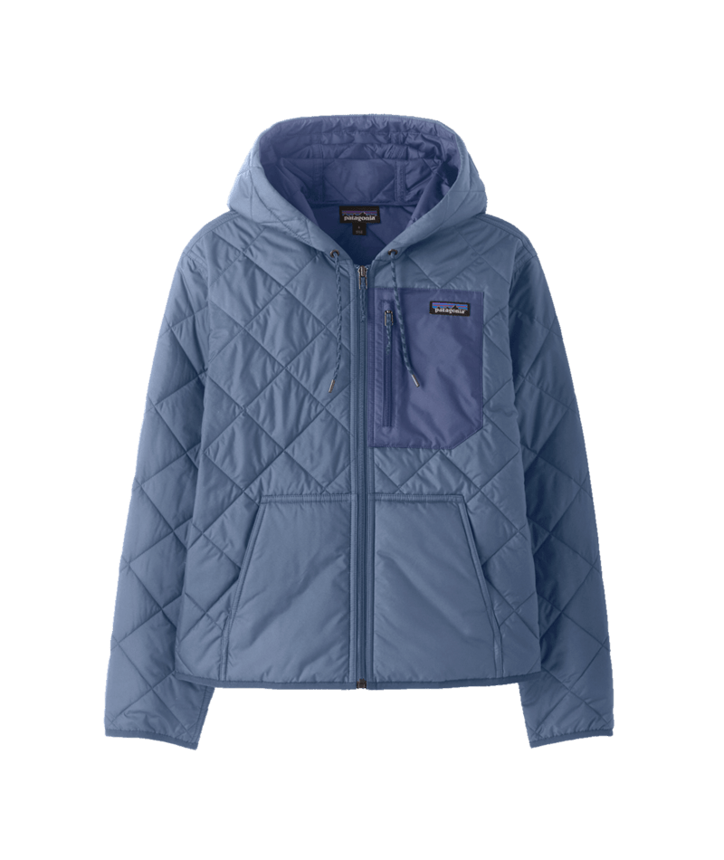 Women's Diamond Quilted Bomber Hoody in Barnacle Blue | Patagonia Bend