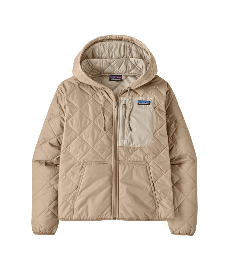 Women's Diamond Quilted Bomber Hoody in Oar Tan | Patagonia Bend