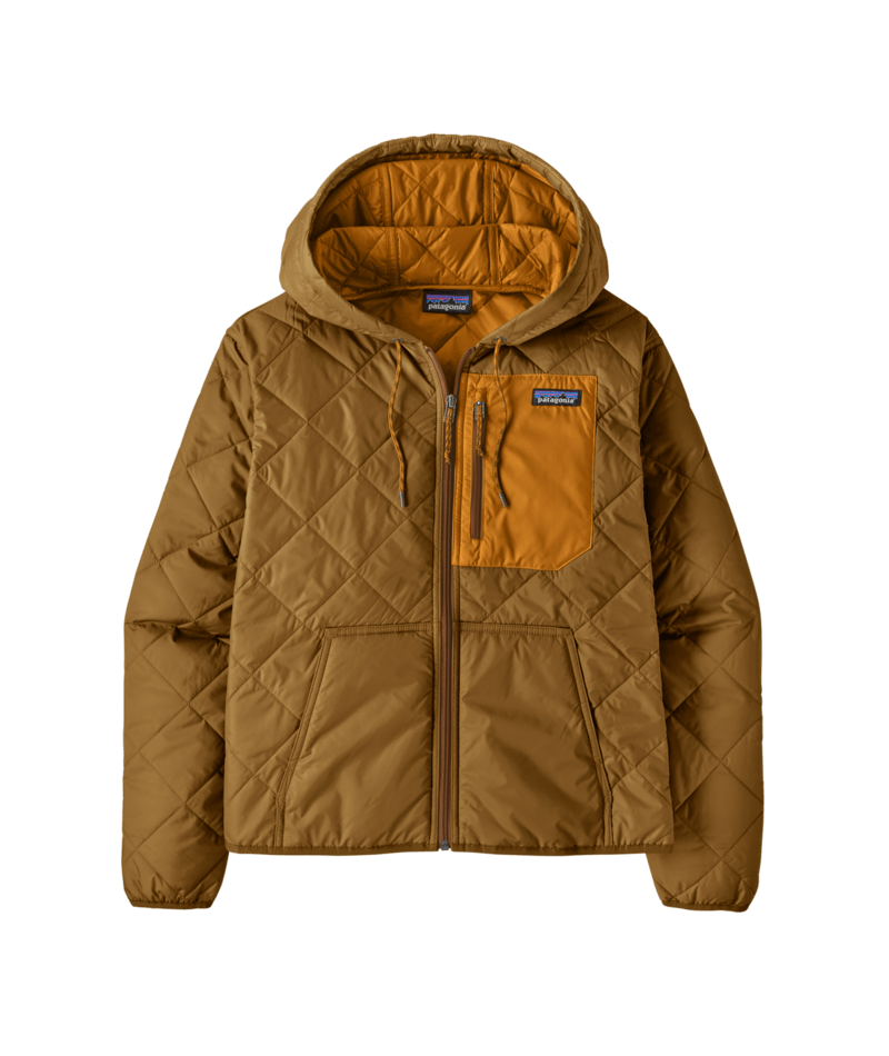 Women's Diamond Quilted Bomber Hoody in Wolf Brown | Patagonia Bend