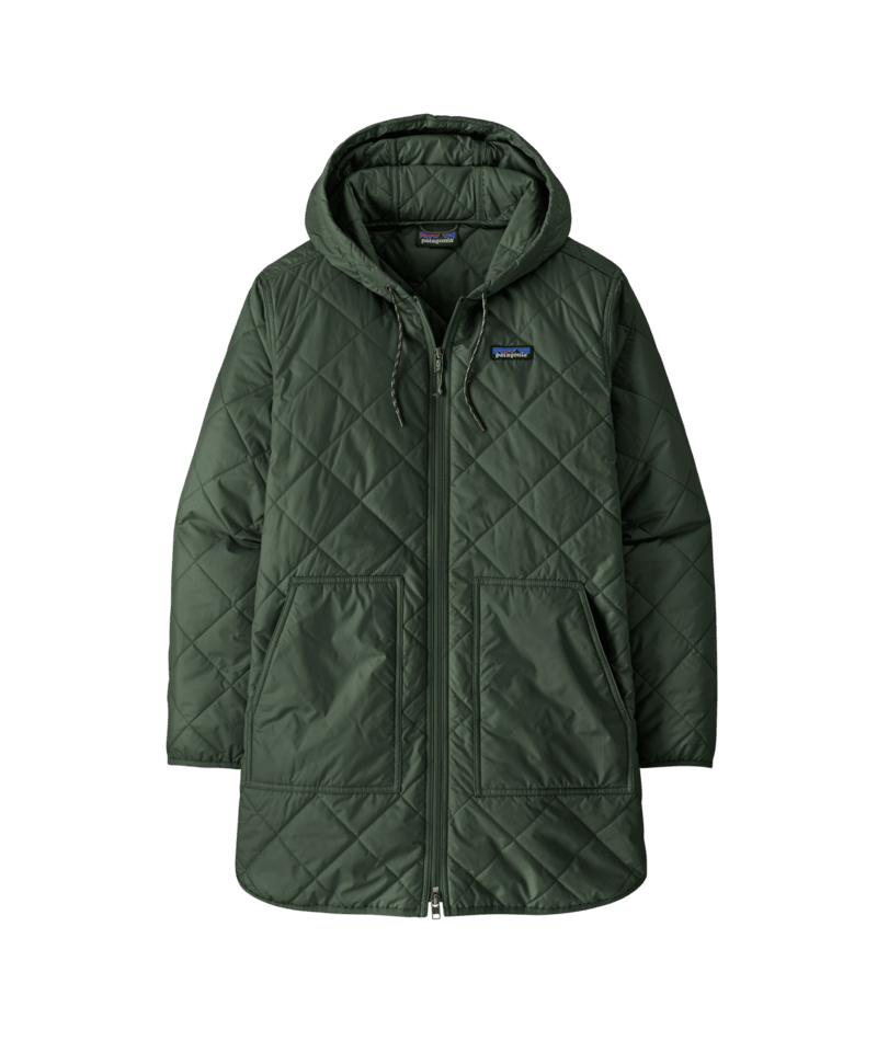 Women's Diamond Quilted Parka in Canopy Green | Patagonia Bend