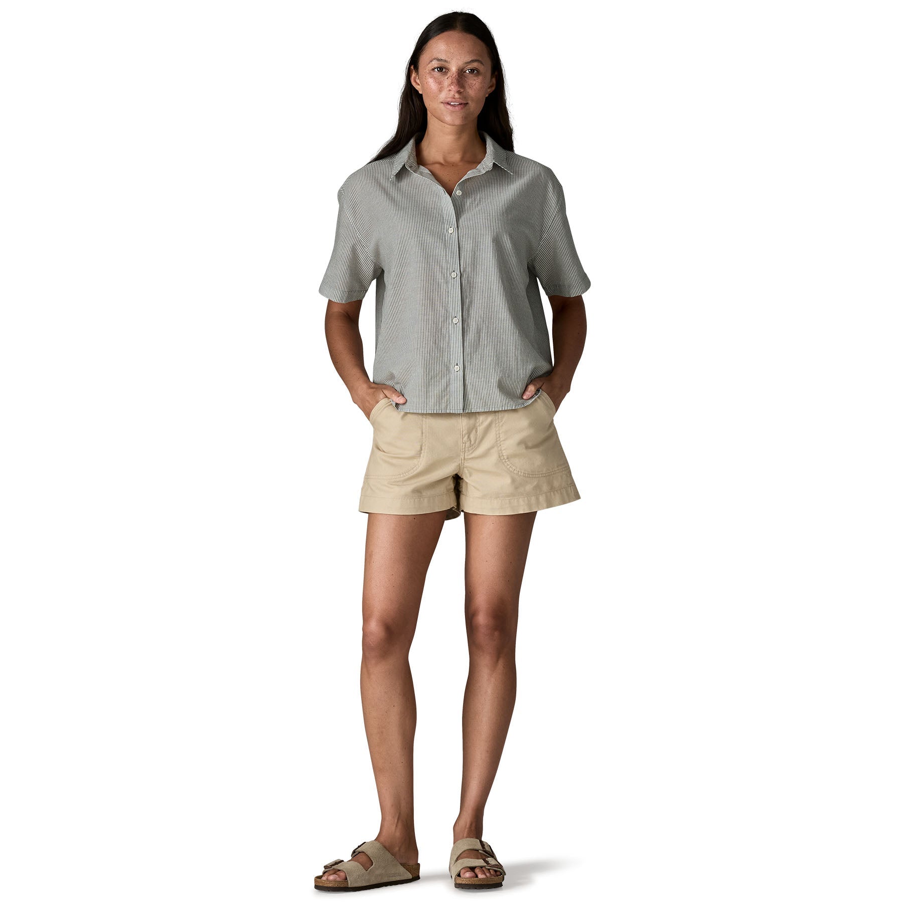 Women's Lightweight A/C Shirt in Solstice Stripe: Smolder Blue | Patagonia Bend