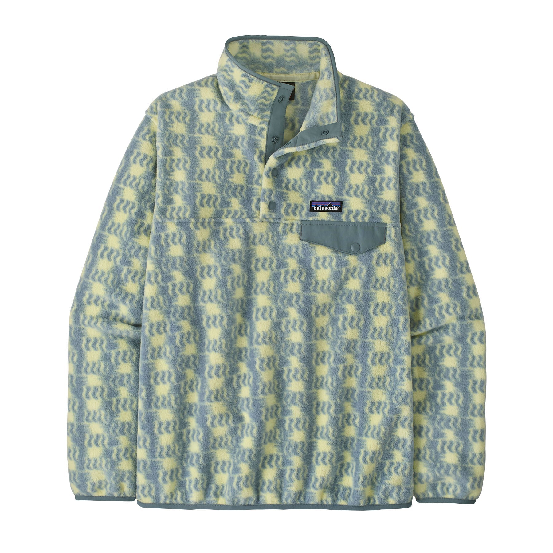 Women's Lightweight Synchilla Snap-T Pullover in Sun Quilt: Blue Sage | Photo 8 | Patagonia Bend