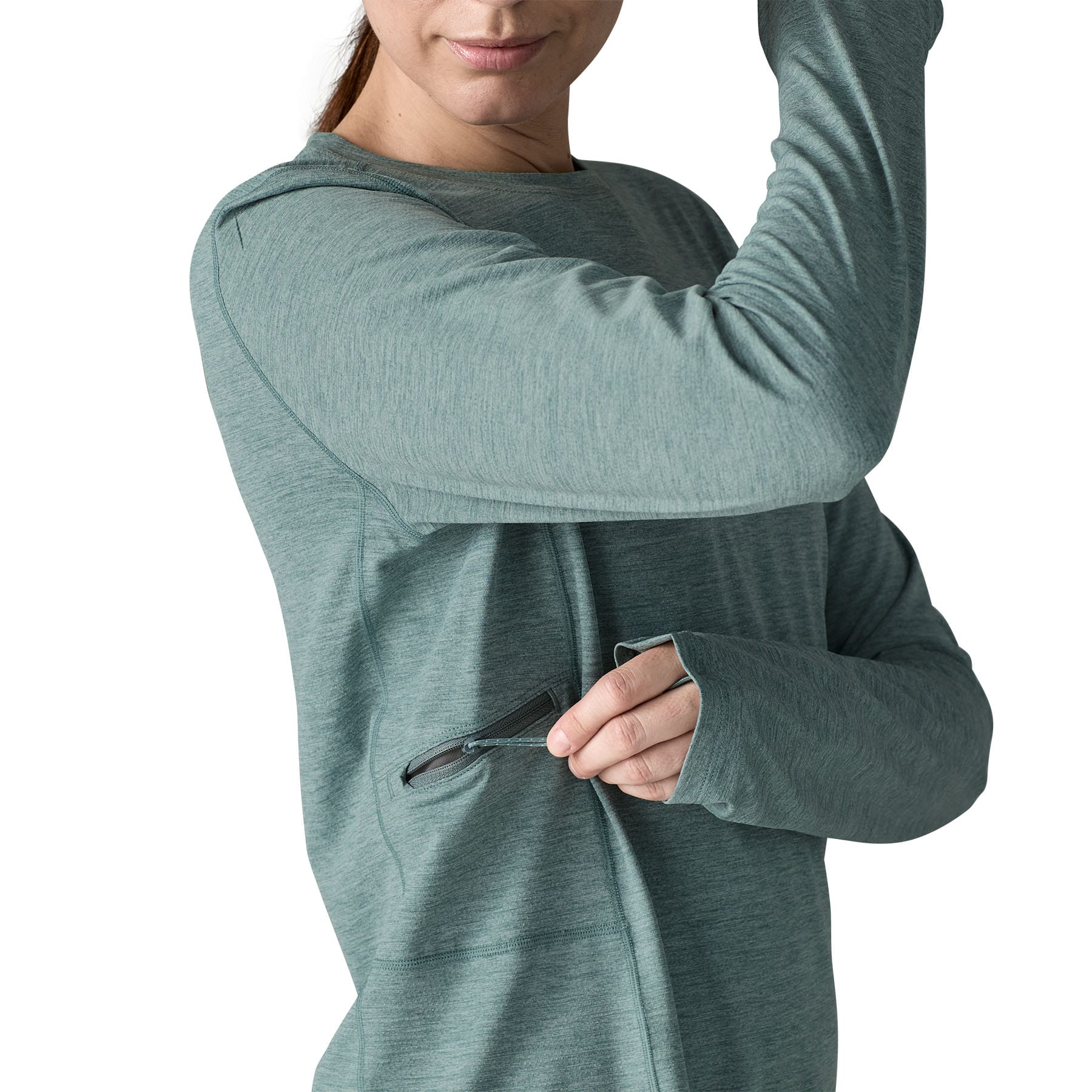 Women's Long - Sleeved Capilene® Cool Sun Shirt in Nouveau Green - Blue Sage X - Dye | Patagonia Bend